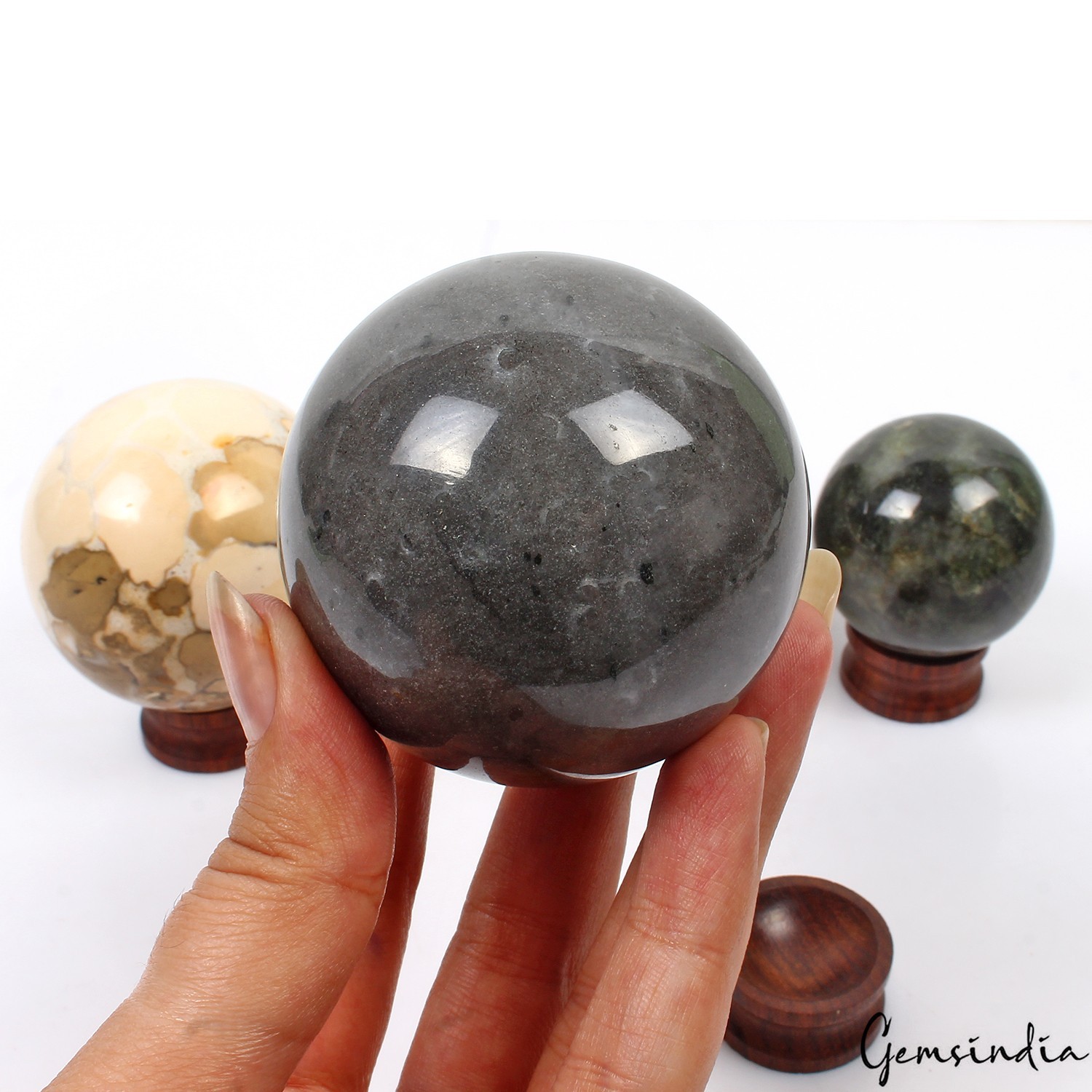 4180 Ct/4 Pcs Natural Untreated Multi Gems Healing Crystal Sphere Wholesale Gems