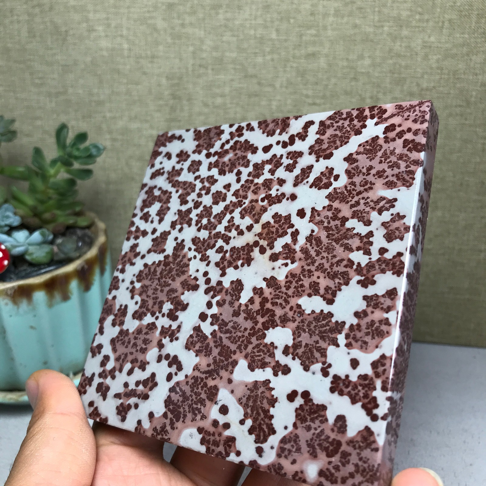 Natural Chinese painting stone crystal ornaments for home decoration 284g A5364