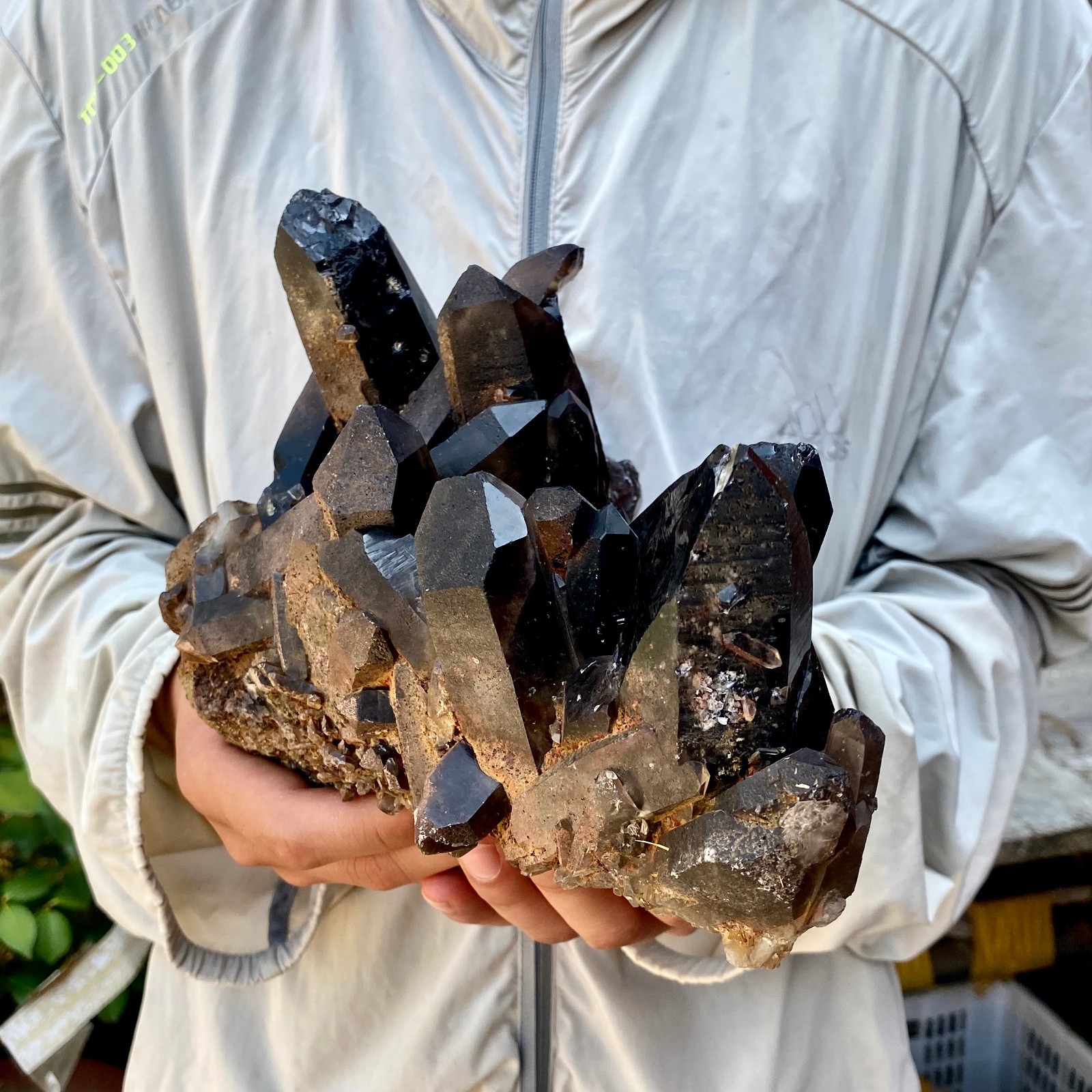 7.7LB Natural Tea black Crystal quartz Cluster Mineral Specimen Healing reiki