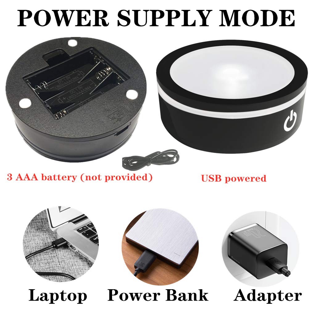 EUSTUMA LED Light Base Non-Slip Round Display Stand in A Variety of