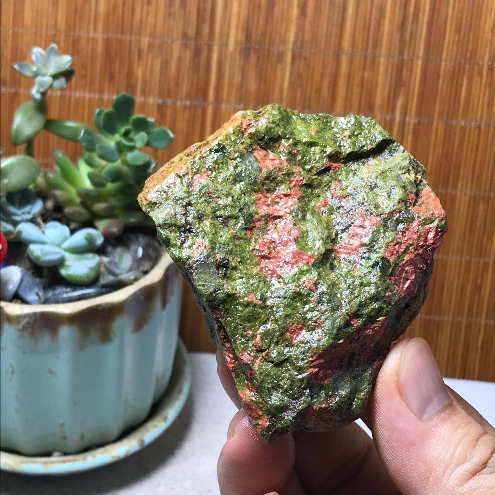 168g Natural Unakite Crystal gemstone Rough Mineral Specimen healing A6351