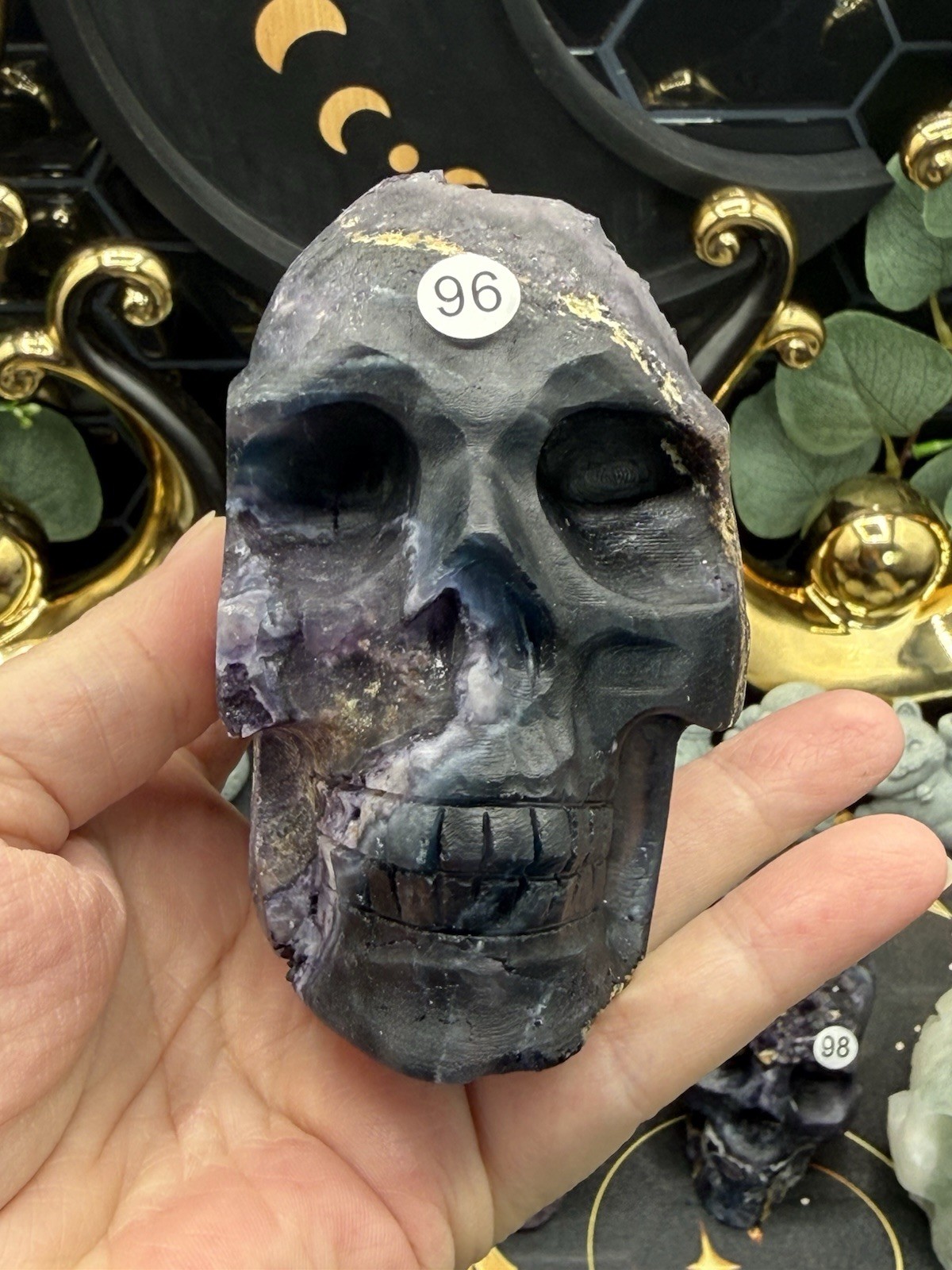 Natural Fluorite Skulls Raw Specimen Feather cube blue purple green free ship