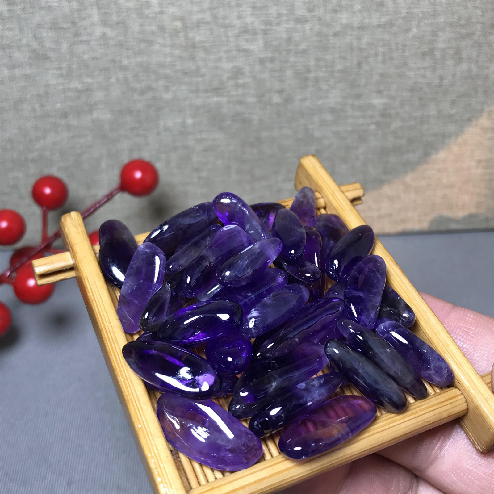 40pcs Natural Dreamy amethyst Crystal gemstone Polish Mineral Specimen A5604
