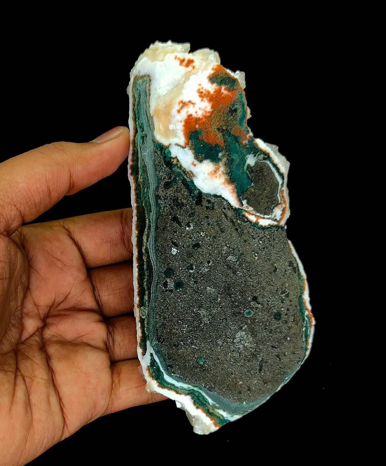 222g Natural 5.25 Inch Heulandite Crystals On Base Matrix Mineral from India