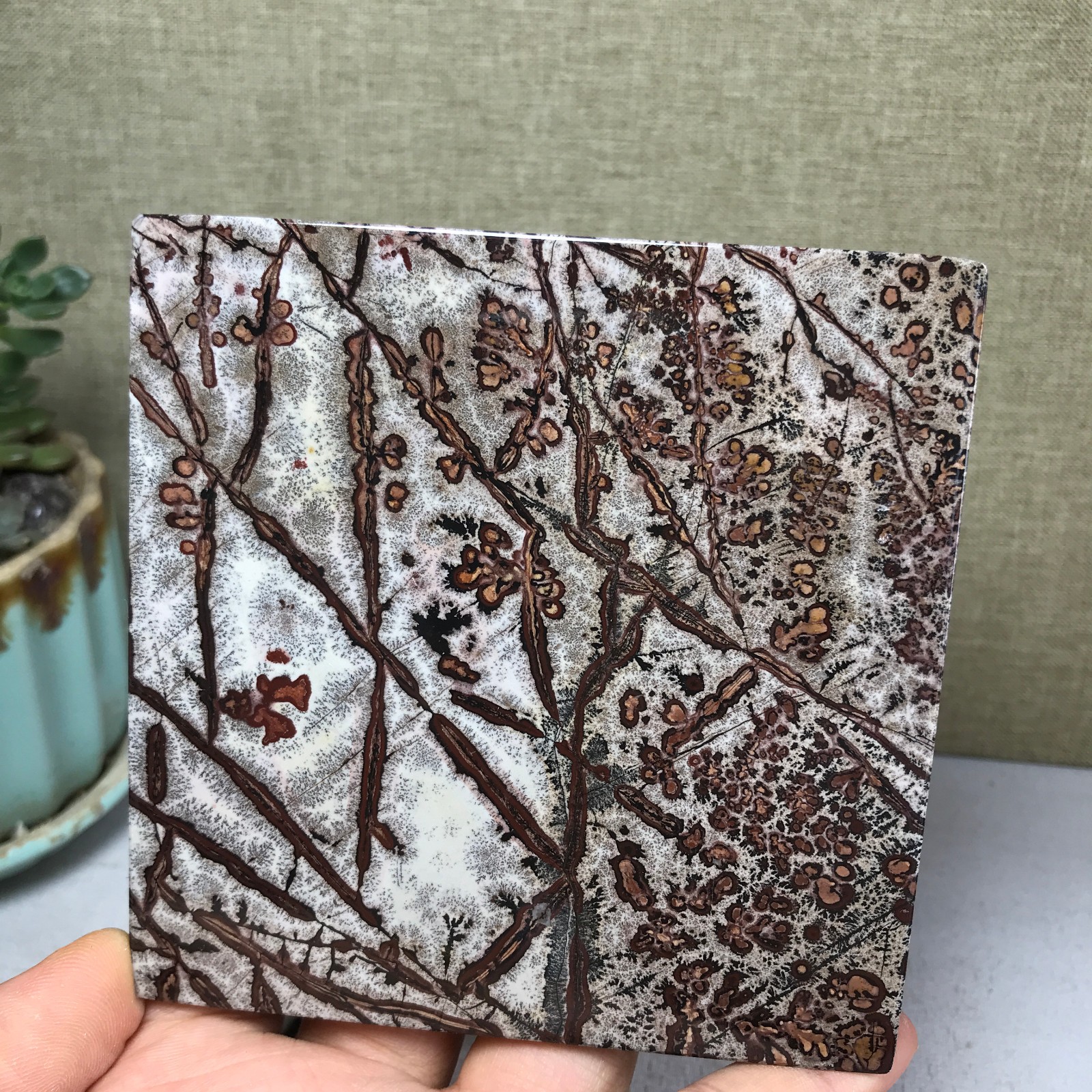 Natural Chinese painting stone crystal ornaments for home decoration 262g A5368