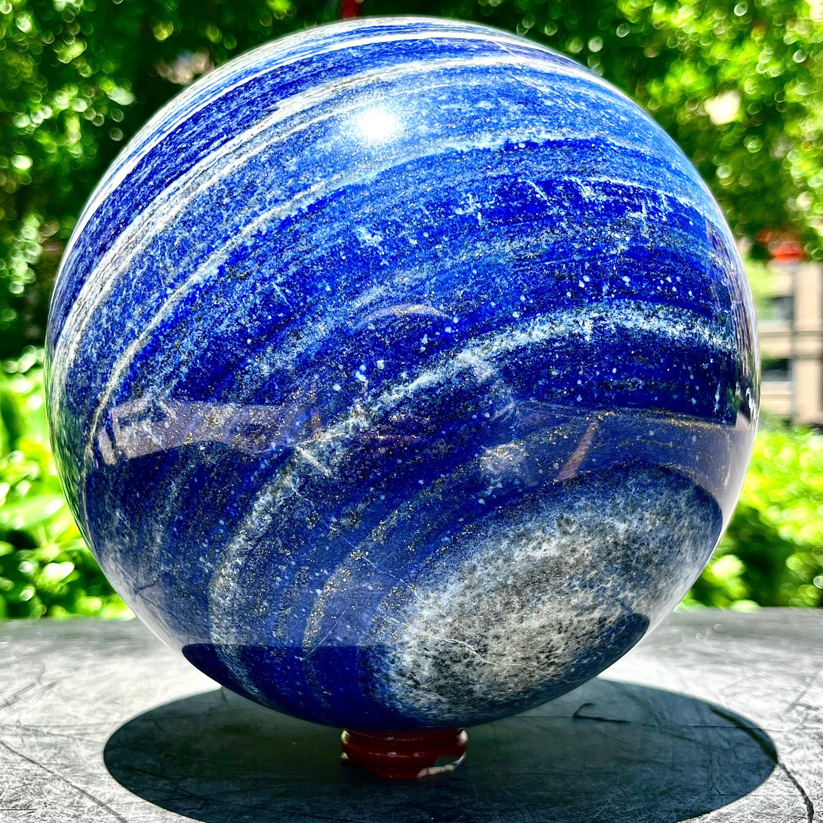23.14LB Natural Lapis lazuli jasper Quartz Sphere Crystal Ball Reiki Healing