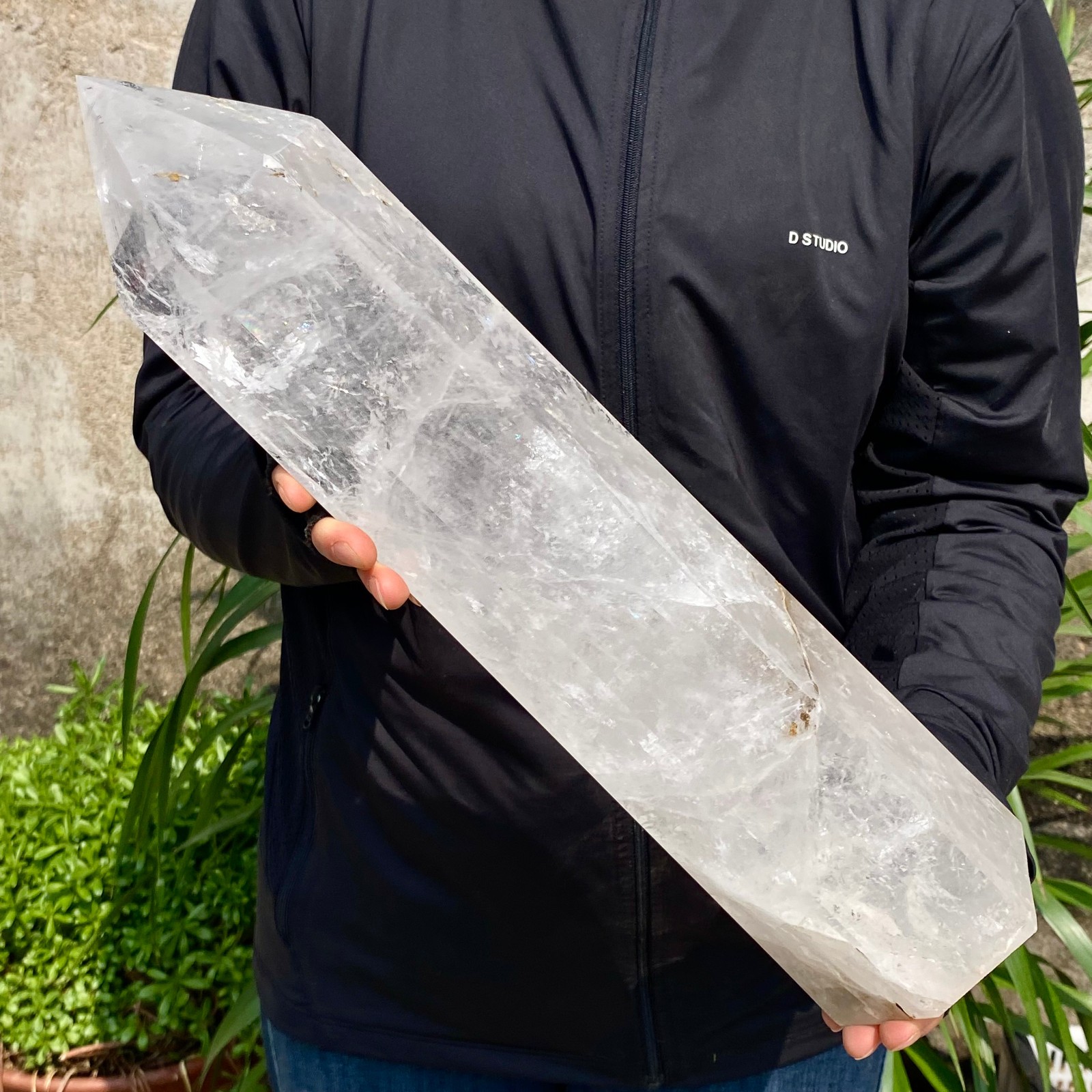 12.76LB Natural Clear Crystal Obelisk Quartz Energy Tower Point Reiki Healing