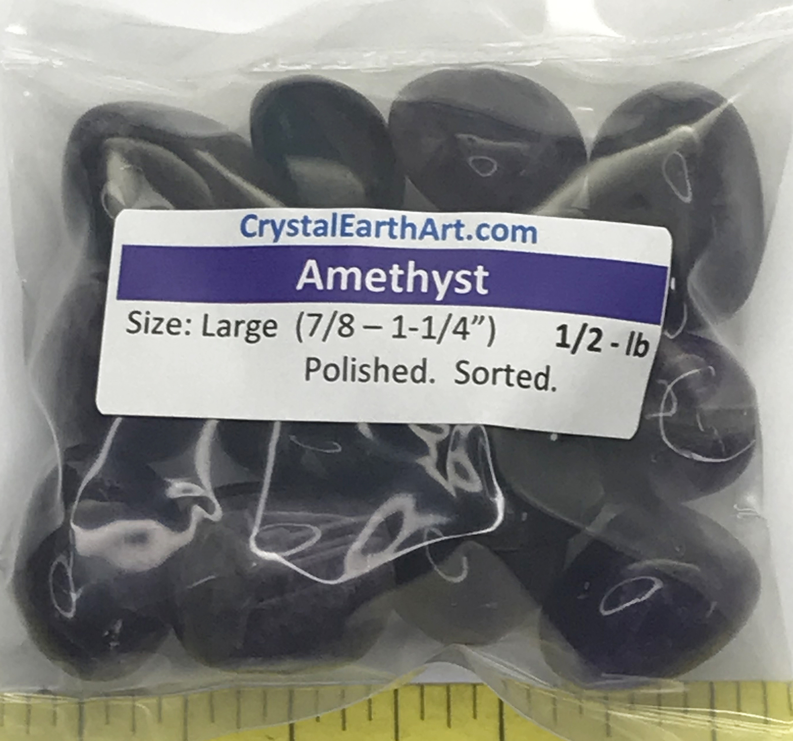 AMETHYST Large (7/8-1-1/4″) amethyst mix polished stones value pack. 1/2 lb