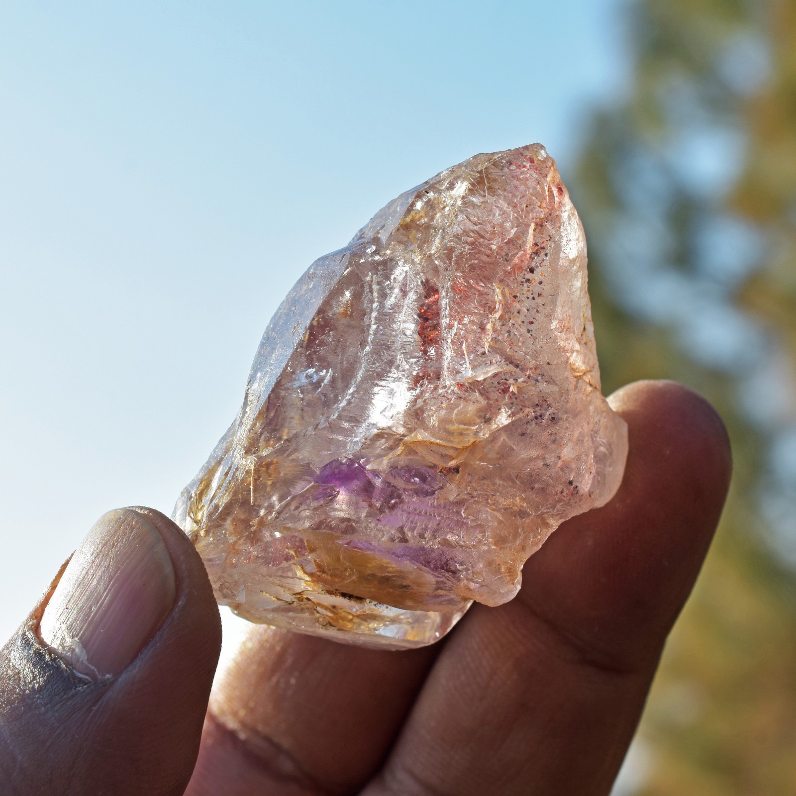 Rare Tibetan Super Seven Nirvana Ice Amethyst Smoky Quartz Fenster Crystal