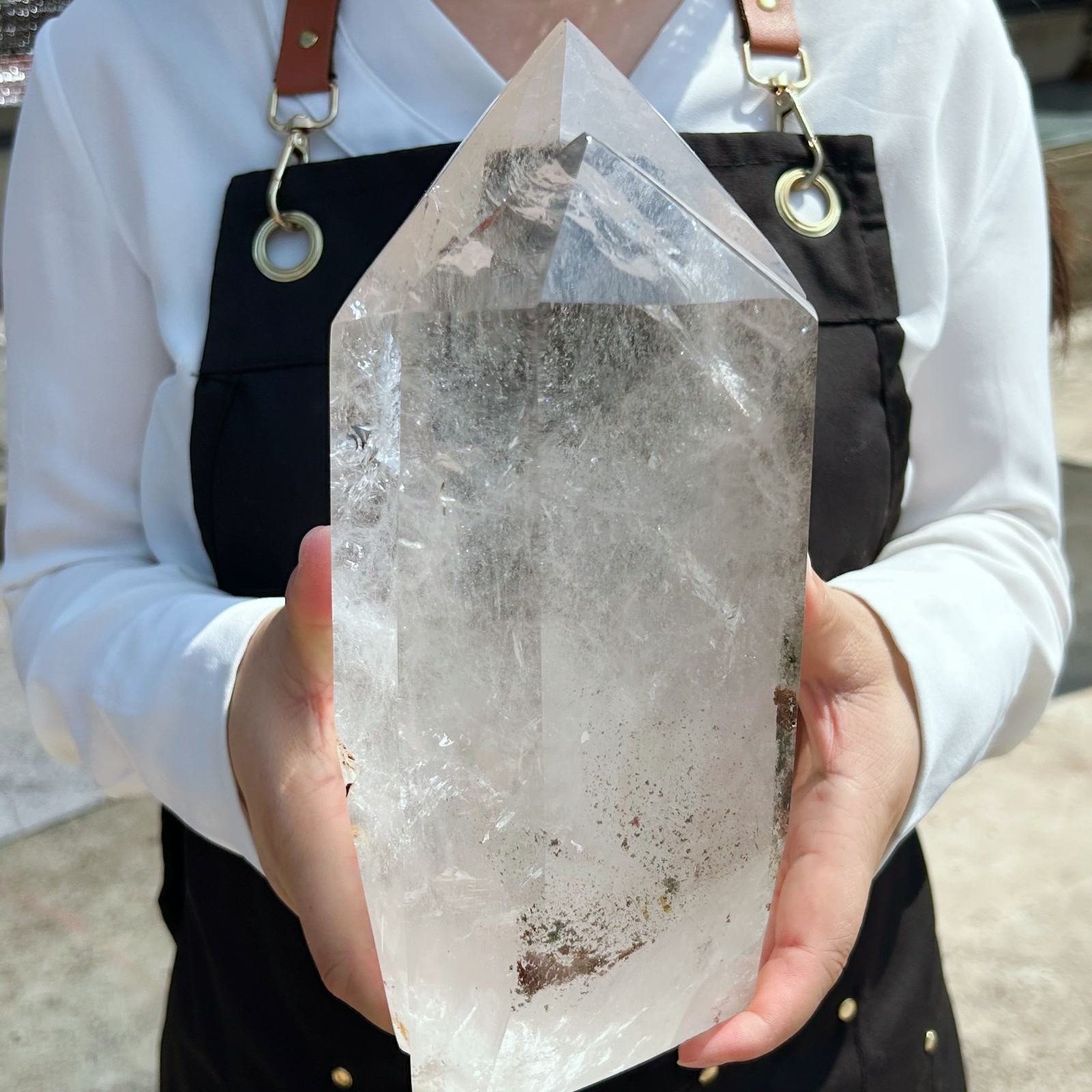 16.1LB Natural Clear Quartz With Phantom Crystal Double Point Healing A210
