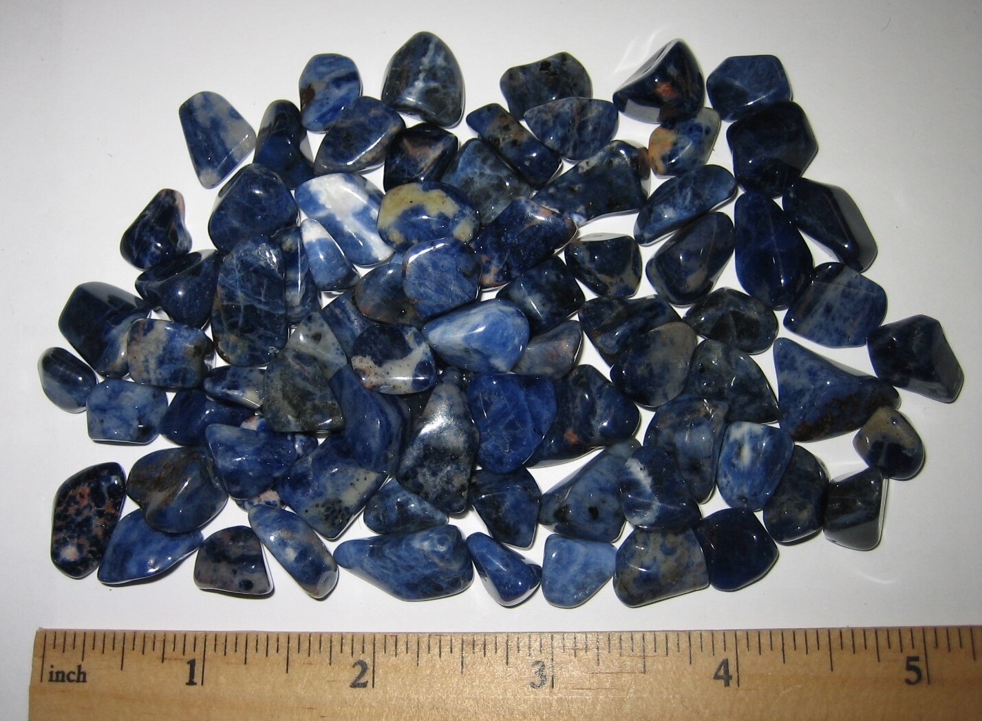 80 TUMBLED POLISHED NATURAL 0.2″- 0.7″ SODALITE STONE MINERALS ~ 118.3grams *2