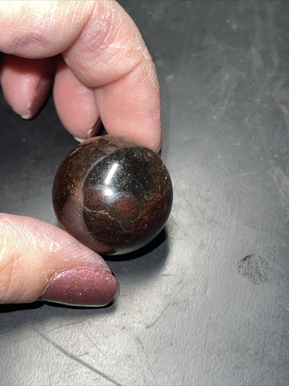 Red Tiger’s Eye Crystal Sphere Orb Ball Marble 27.1mm