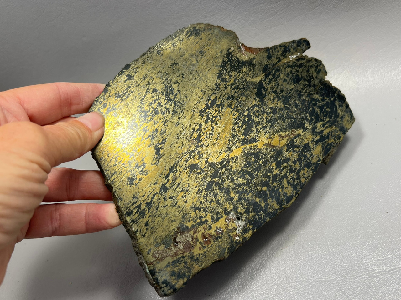 Apache Gold Polished Stone Slab Black and Gold Rock Jerome Arizona #O1