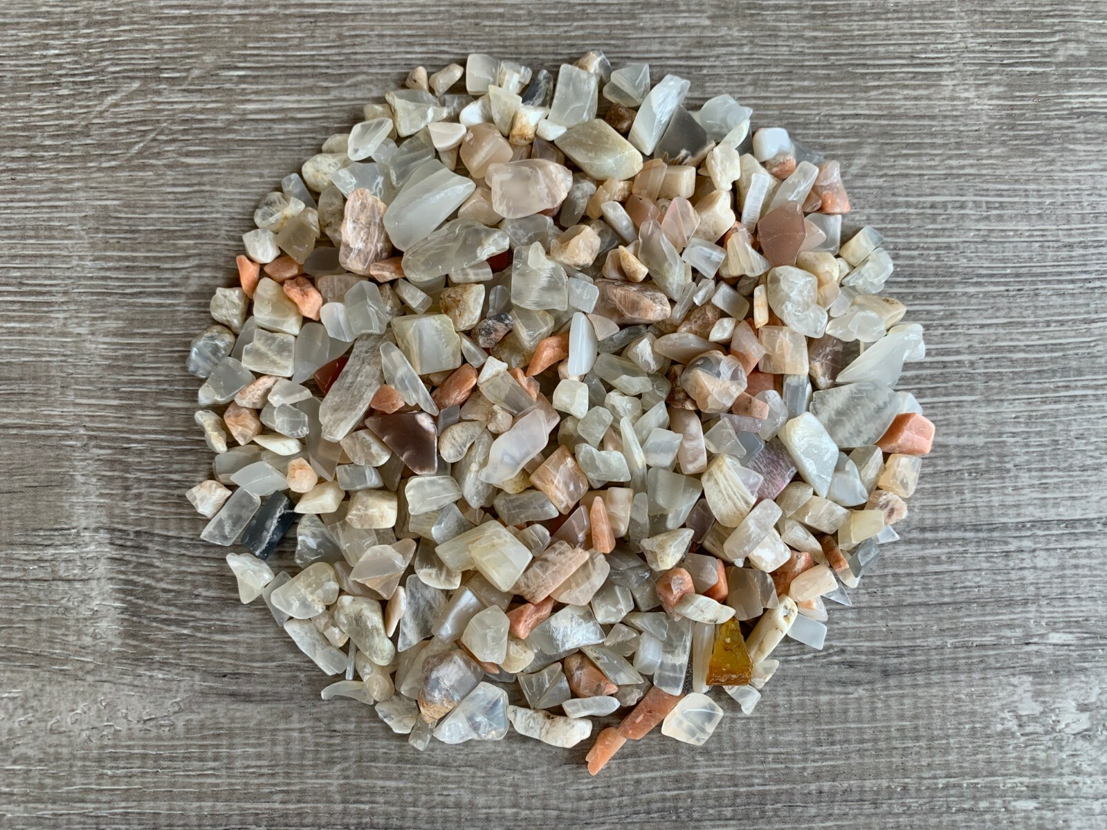 Moonstone Mix Semi Tumbled Gemstone Mini Chips 5-15 mm, Wholesale Bulk Lot