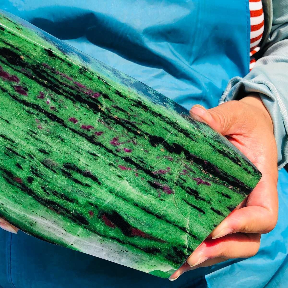 6.75LB Natural Red & green treasure Ruby Crystal Mineral Specimen Heals 1872