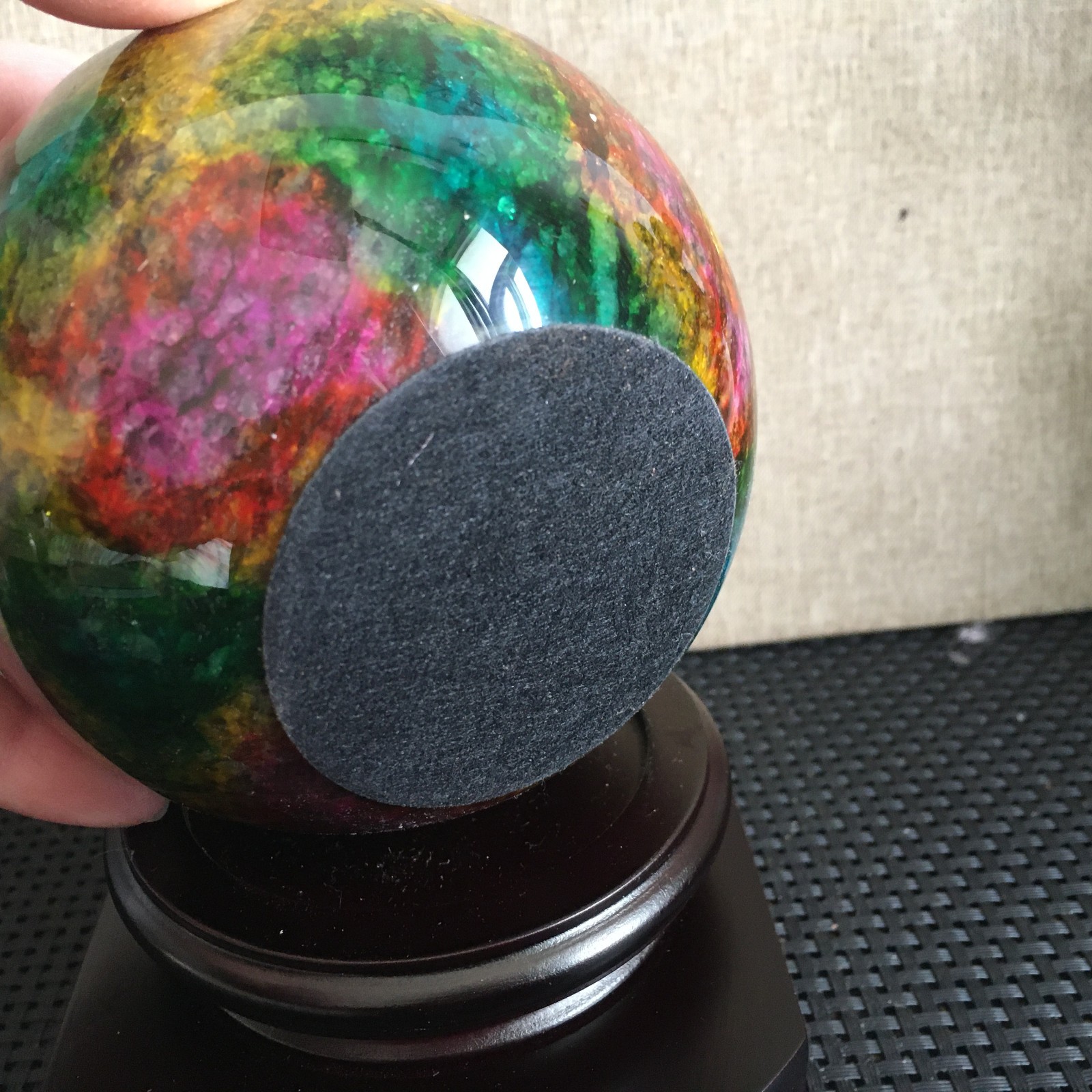 1585g “Seven Colors Jade” crystal sphere specimen -Taiwan China