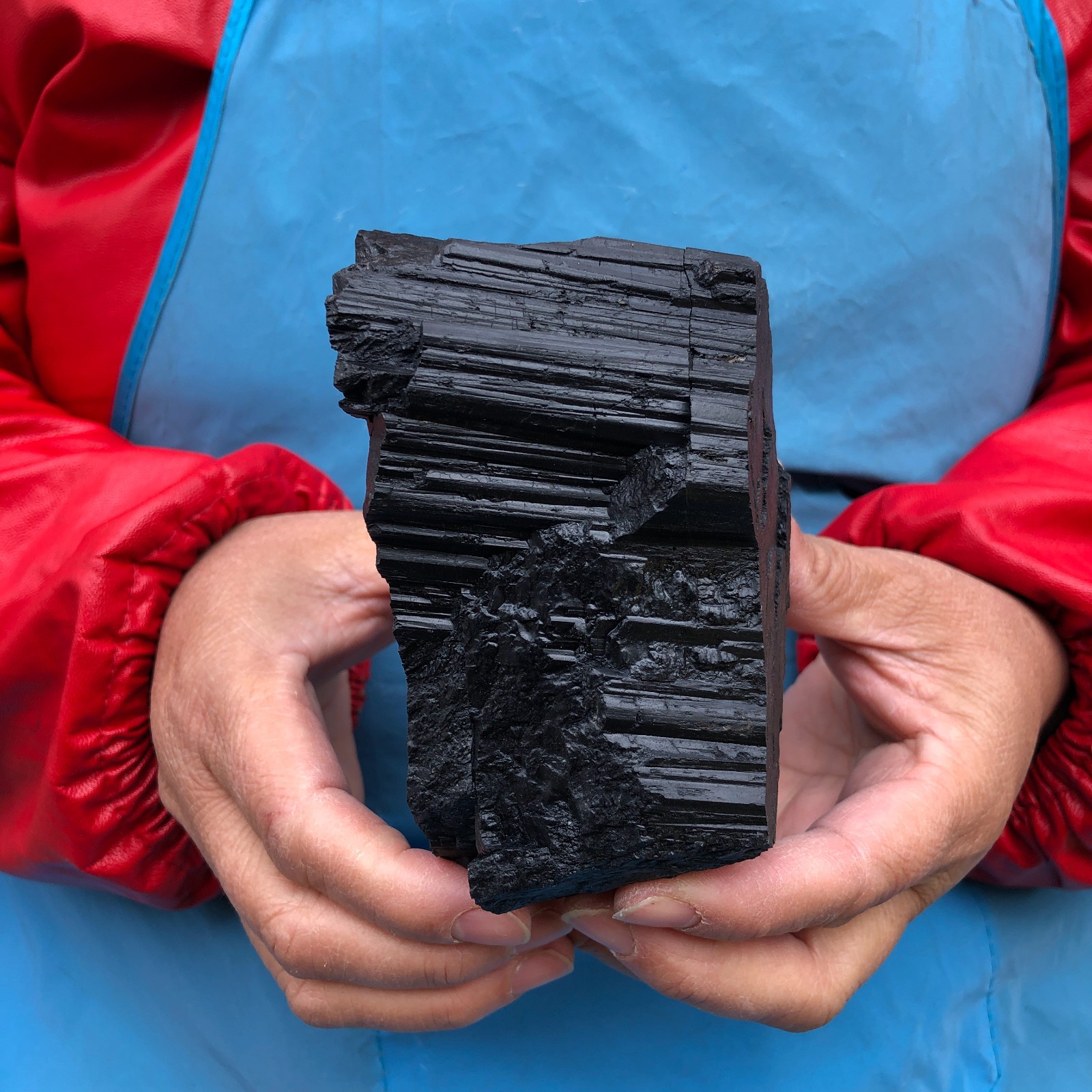 2 pieces 5.25LB Natural Black Tourmaline Crystal Stone Mineral Specimen 3390