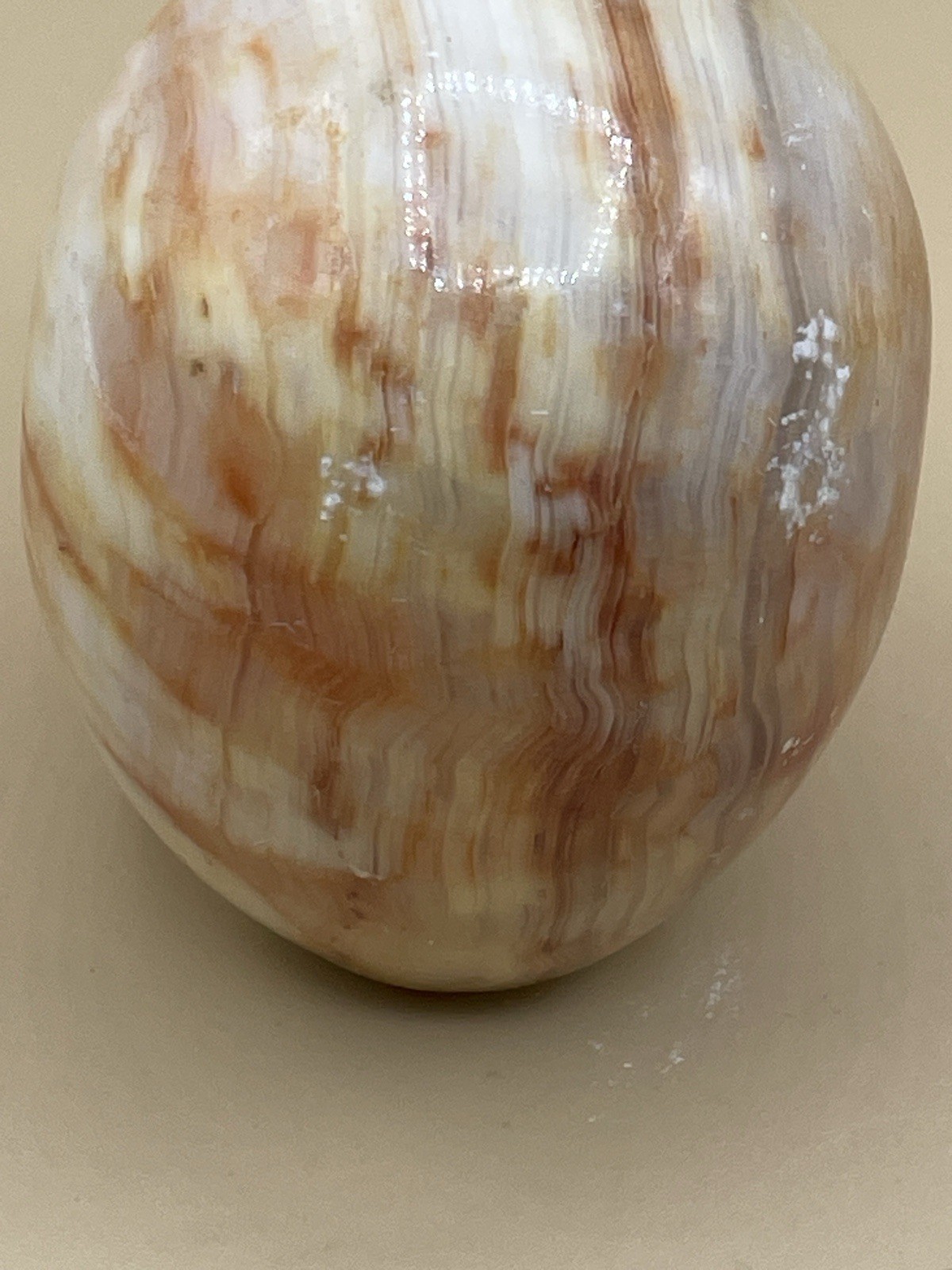 Orange Banded Agate Egg No Stand Has Blemishes 300g