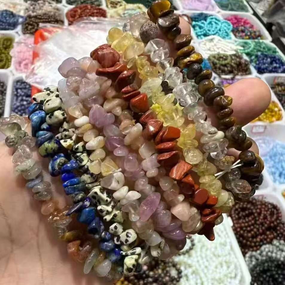 10pcs Reiki treatment Crystal Quartz Natural Stone Bracelet Charm Raw chip