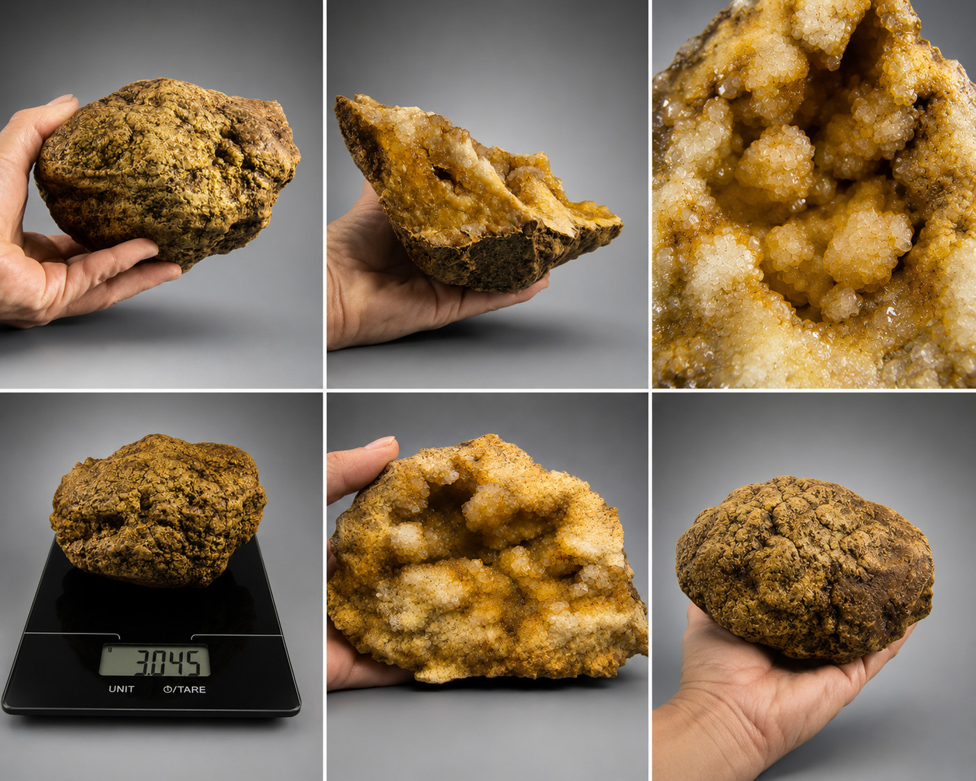 3 lb 4.5 oz Natural Kentucky Geode Crystal Lined Open Druzy Quartz Display Ky