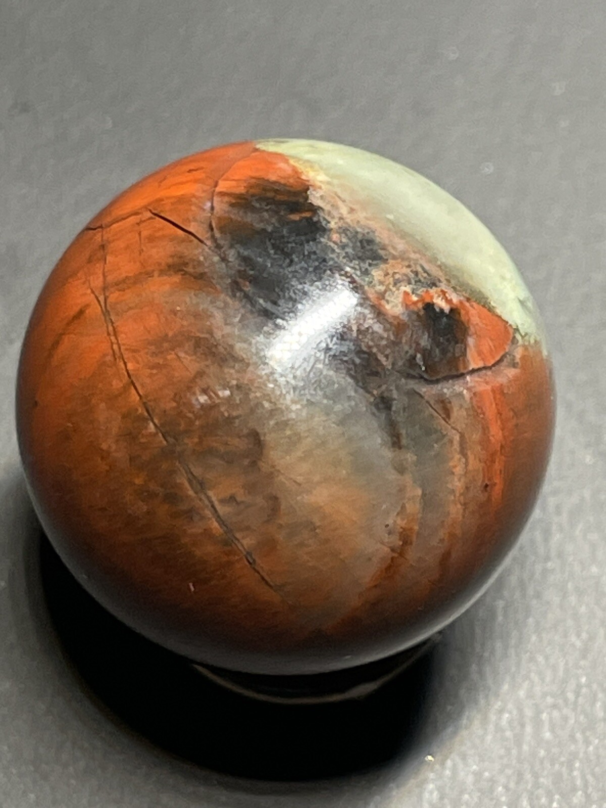 African Bloodstone Mini Sphere Orb Ball Marble 23.8mm 19g