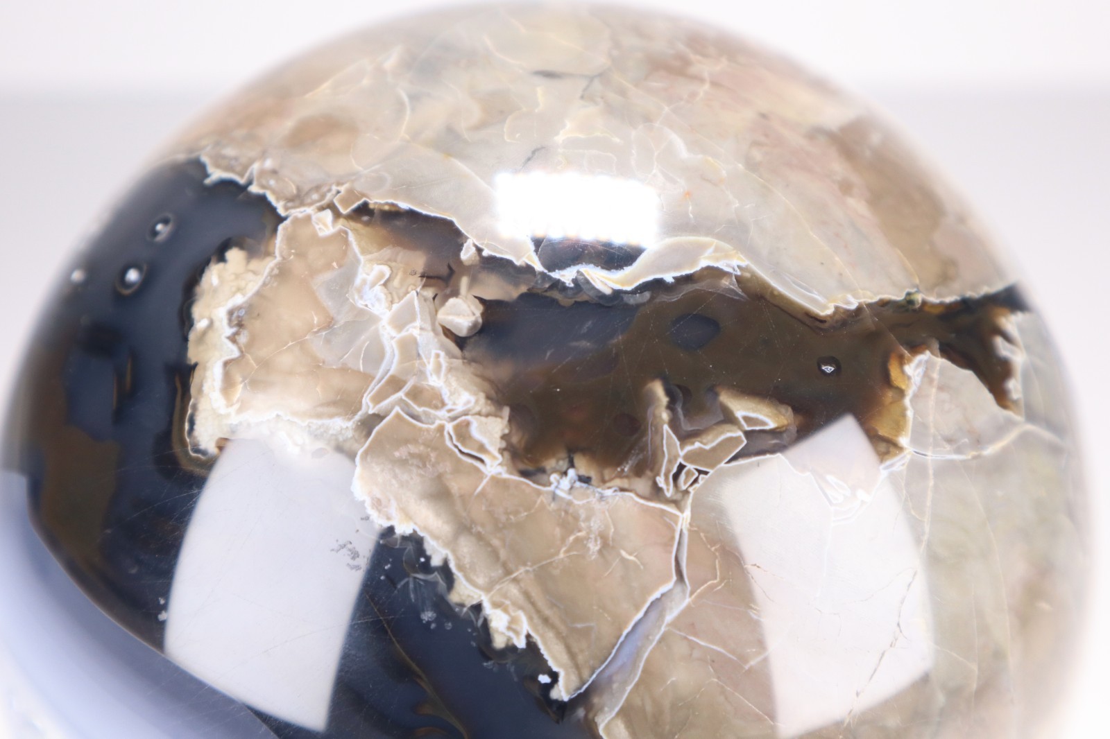 LARGE UV Reactive VOLCANO AGATE SPHERE Druzy Quartz Crystal Ball 145mm 3.75kg