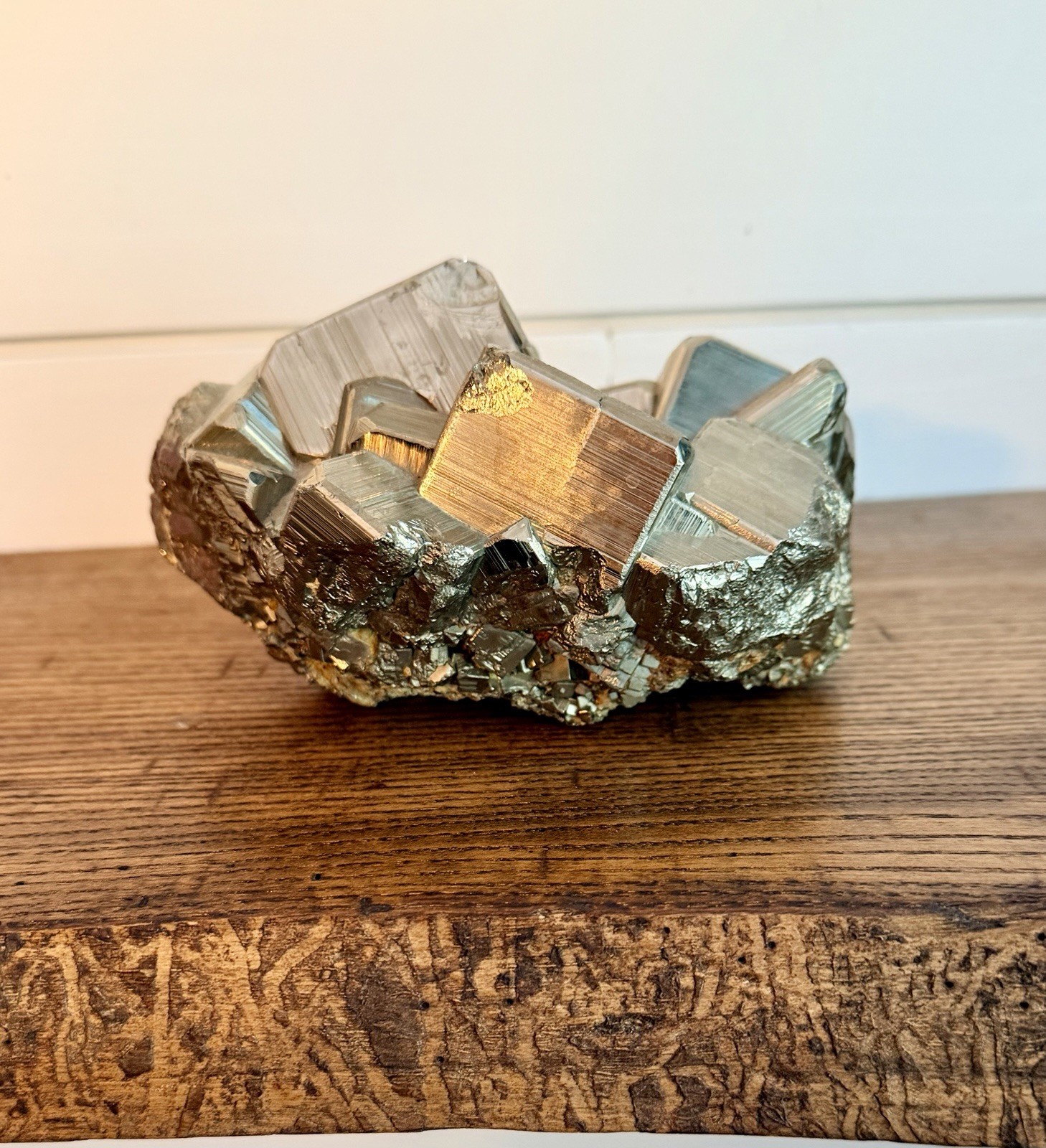 Peruvian Pyrite Crystal Cluster-Huanzala Mine, Huanuco, Peru-AAA Quality-6.9lbs