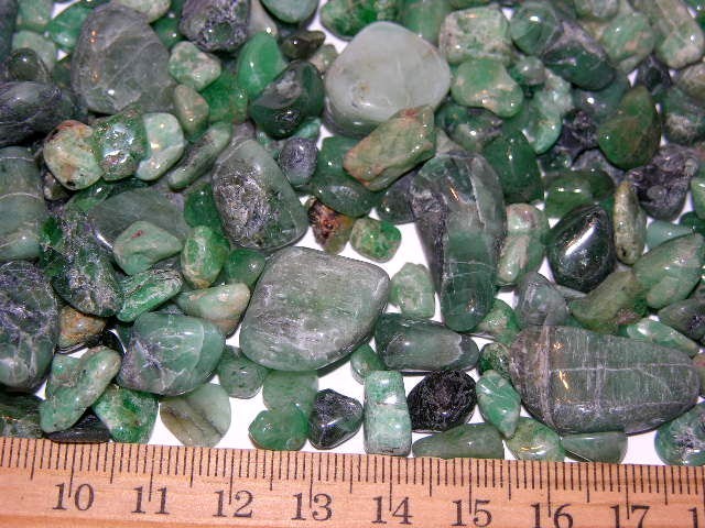 Emerald crystal Brazil tumble polished 1 ounce lots 1/8-1 inch 20-35 pieces