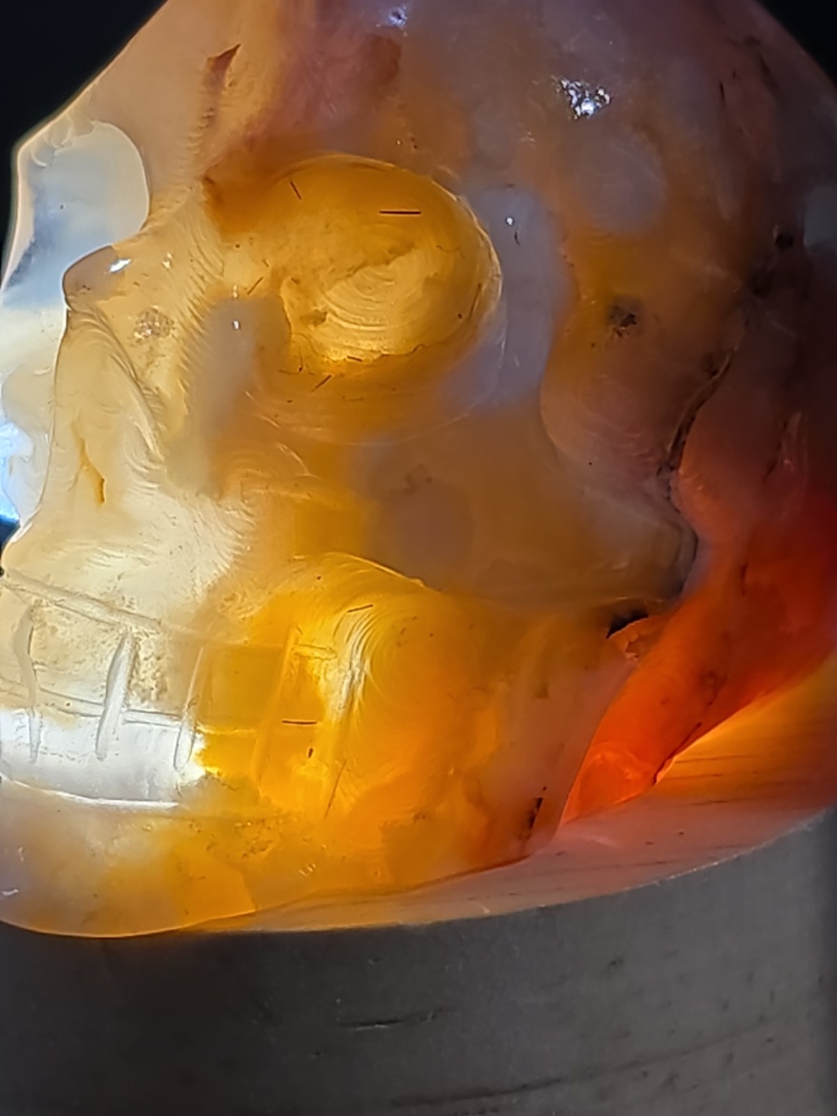 Flower Agate Skull 4.5 Oz. 126g 2″ X 1.75 “