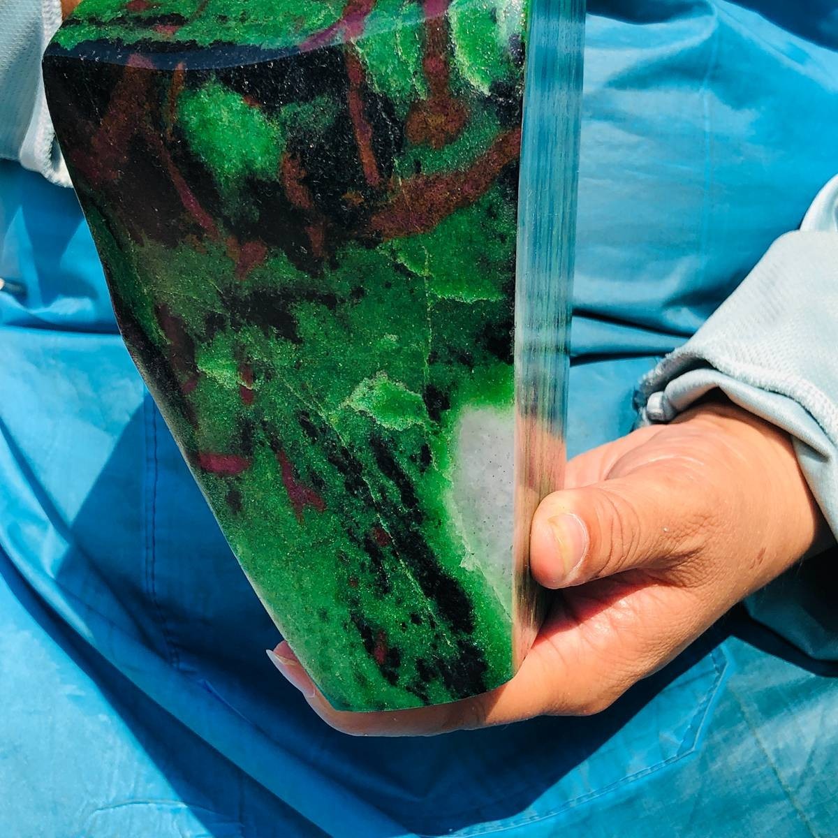 6.75LB Natural Red & green treasure Ruby Crystal Mineral Specimen Heals 1872