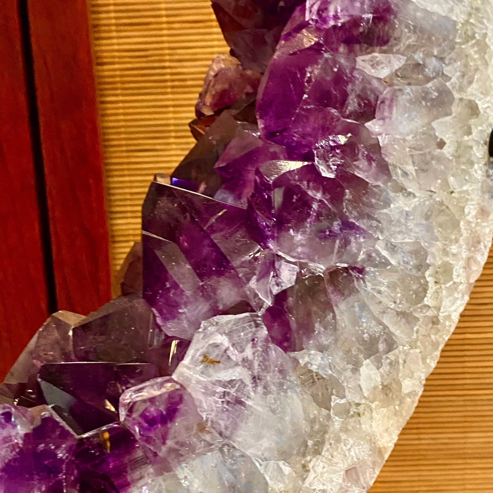 28.4LB Natural Amethyst Cave Crystal Slice Crescent shaped Hand Cut Repai