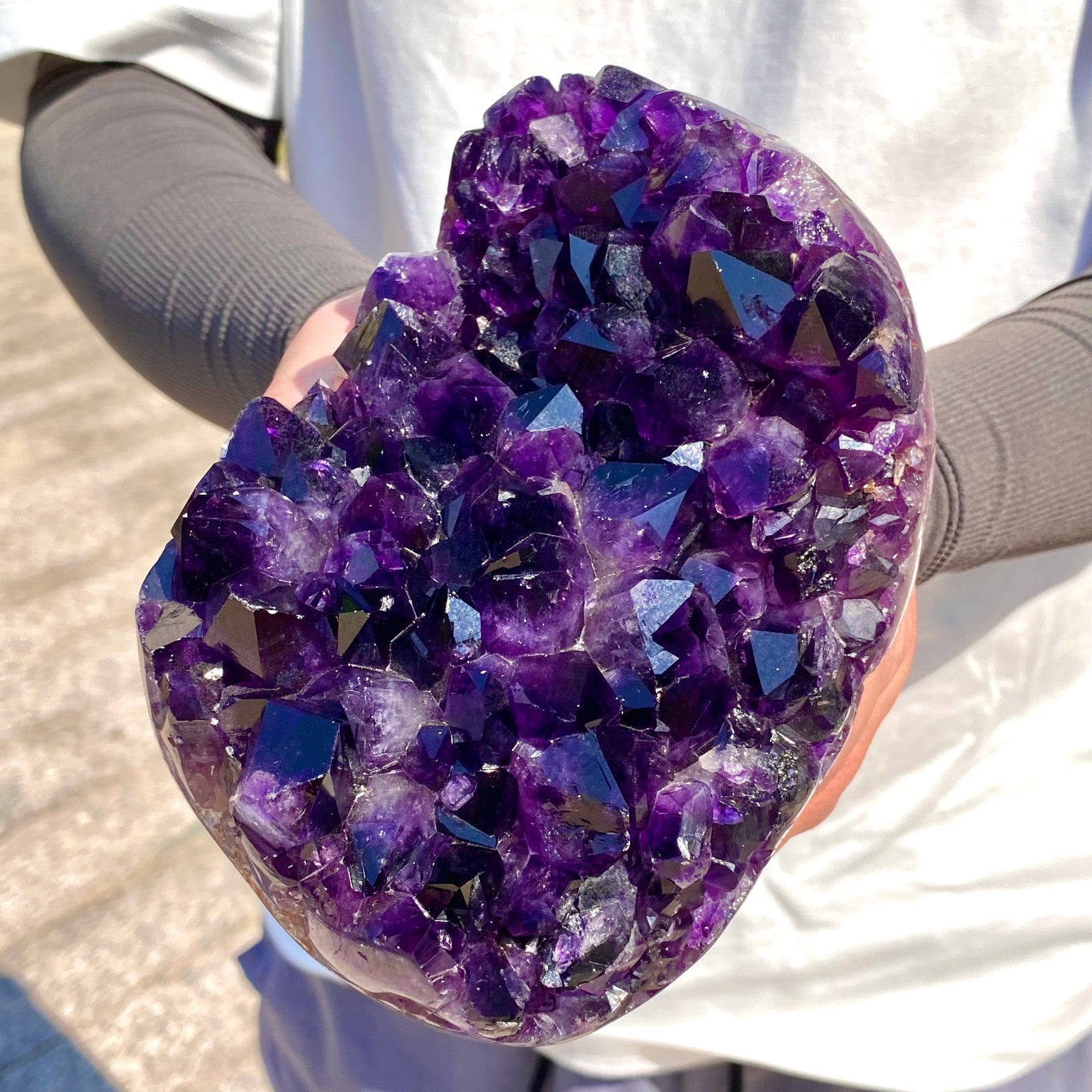 3.74LB Large Natural Amethyst geode quartz cluster crystal specimen Healing.