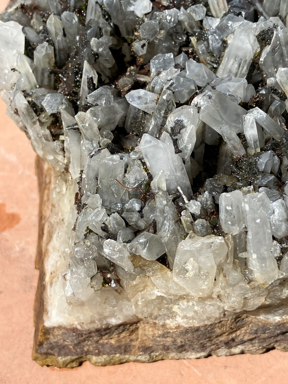 Quartz with Sphalerite & Hematite Crystal Cluster Cabinet Specimen – 4 lbs 9 oz