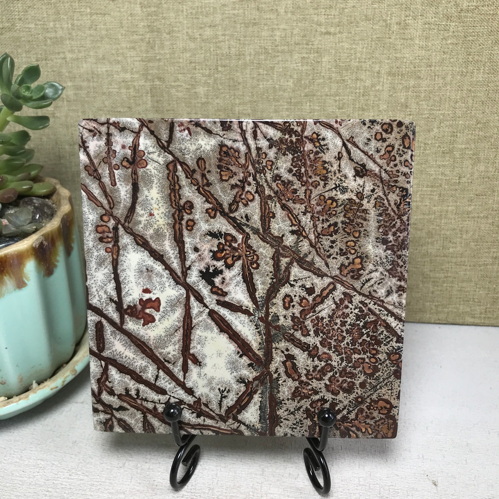 Natural Chinese painting stone crystal ornaments for home decoration 262g A5368
