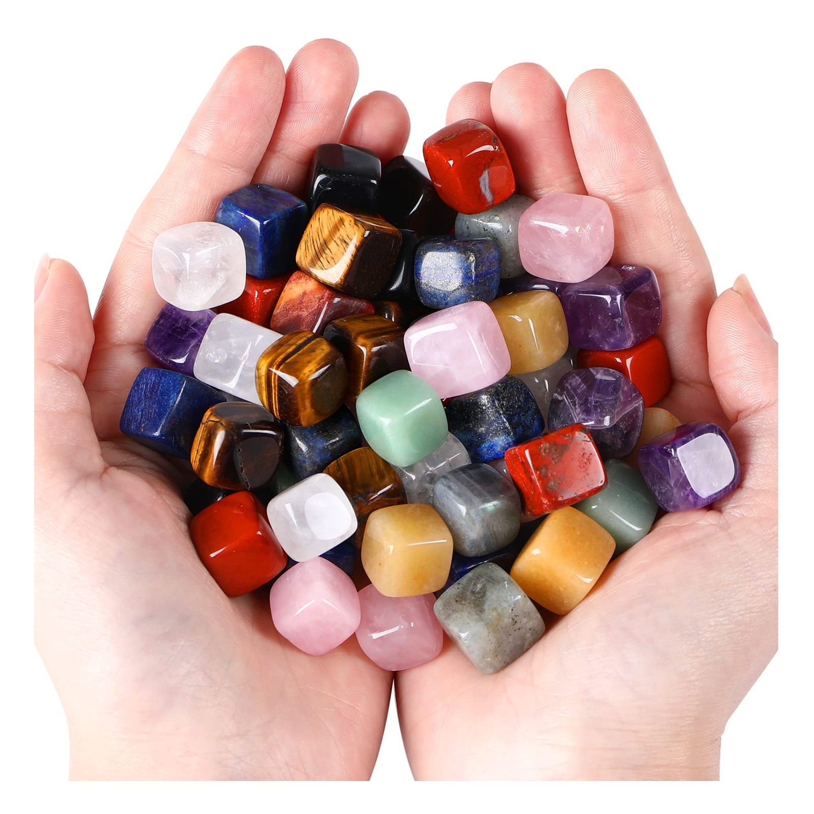 30 Pcs Healing Crystal Chakra Stones Set Polished Tumbled Bulk Amethyst Rose …