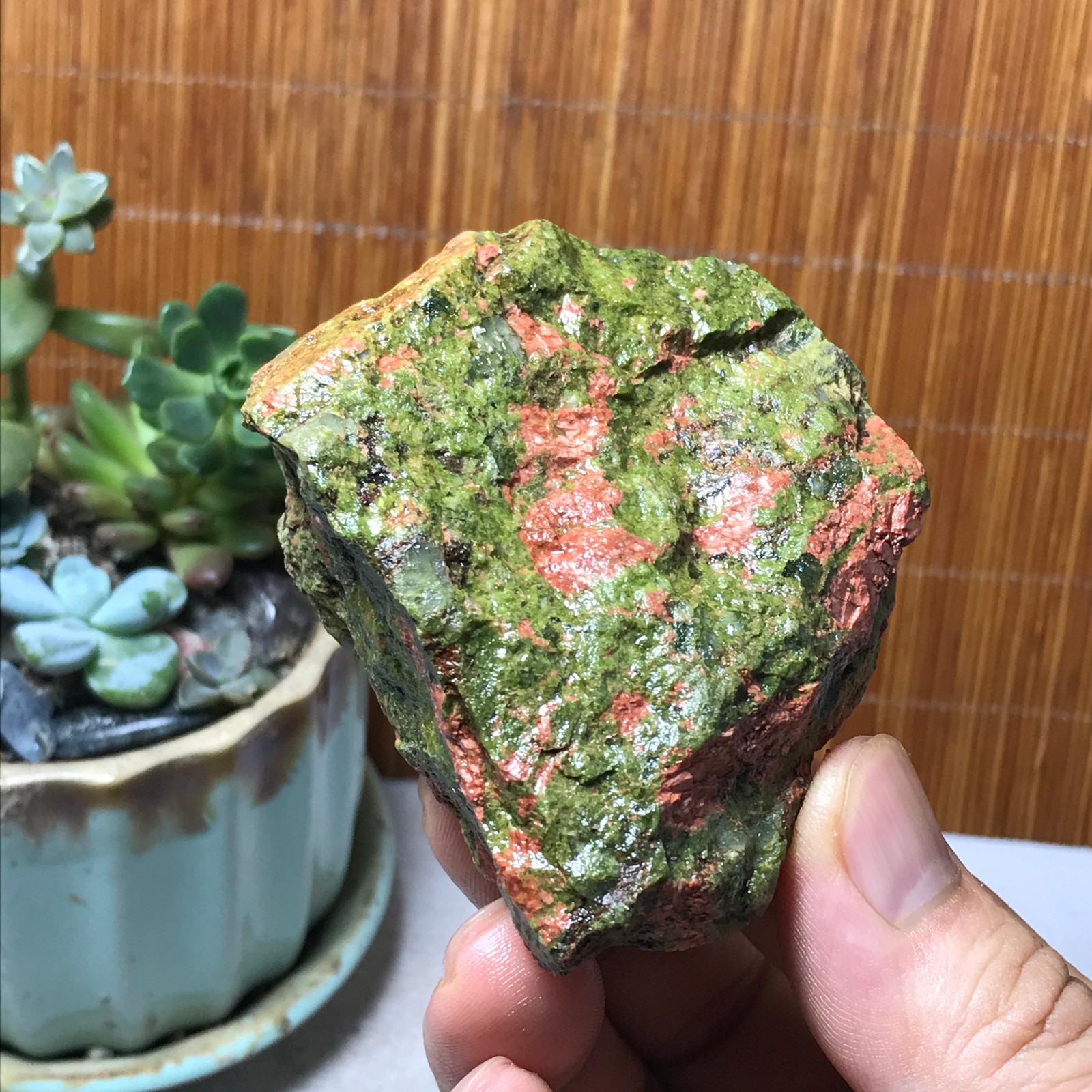 168g Natural Unakite Crystal gemstone Rough Mineral Specimen healing A6351