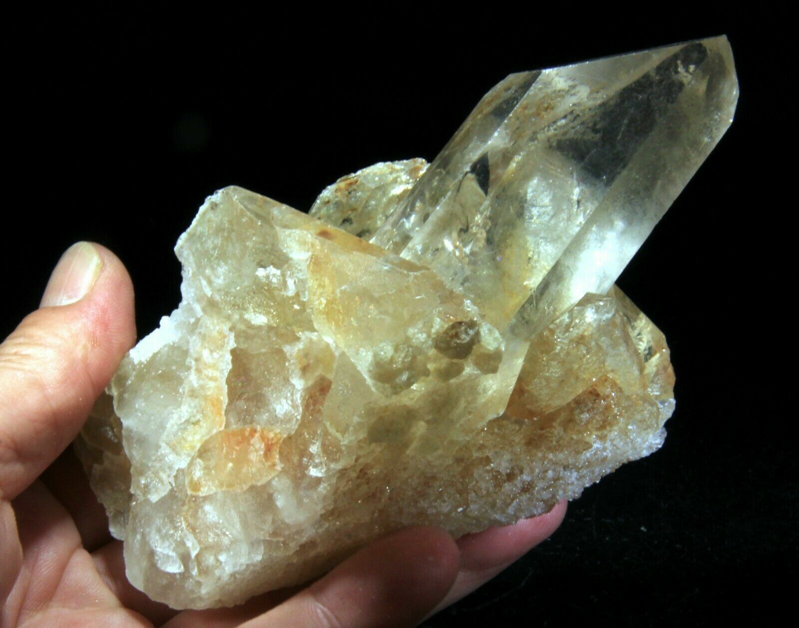 1.1 LB Beautiful 5.25″ Water Clear Quartz Cluster, Brazil!