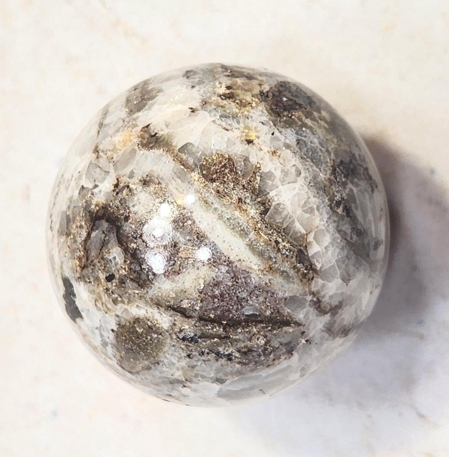 UV Willemite and Calcite 38mm AZ Sphere for Fluorescent Collection or Study 6506