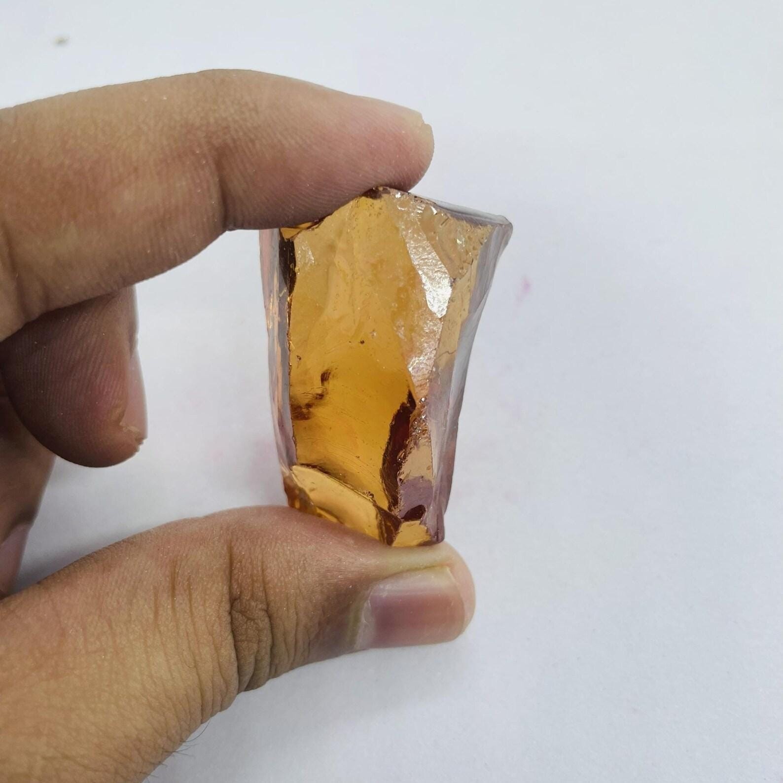Orange Crystal Zircon Rough 300–350CT, Natural Raw Gem for Faceting Practice
