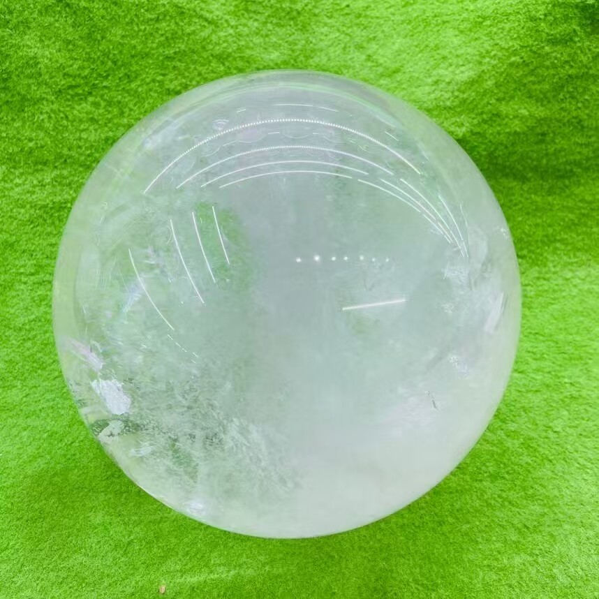 32.56lb Large Natural Clear Quartz Sphere White Crystal Ball Healing + Stand