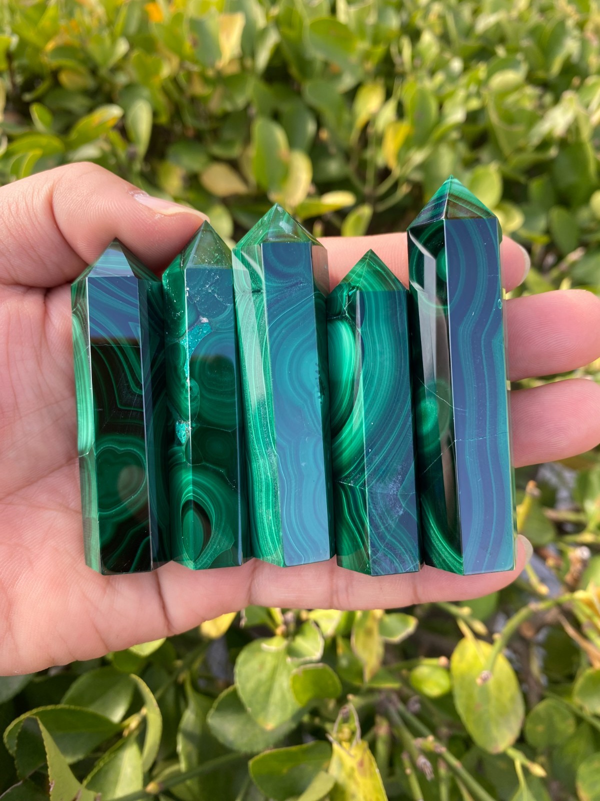 1pc Top Natural Malachite Quartz Obelisk Crystals Tower Chakras Point healing