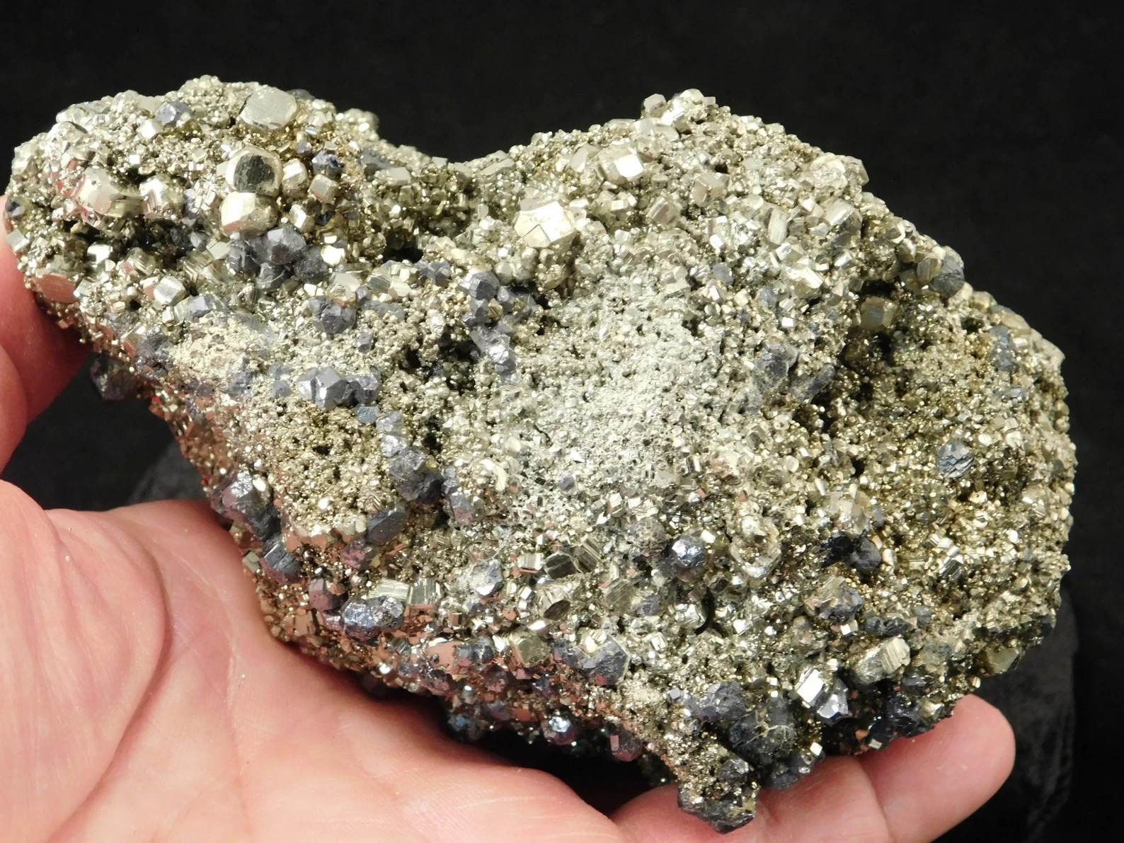 BIG! Dodecahedron PYRITE Crystal Cluster with Galena Crystals From Peru 1671gr
