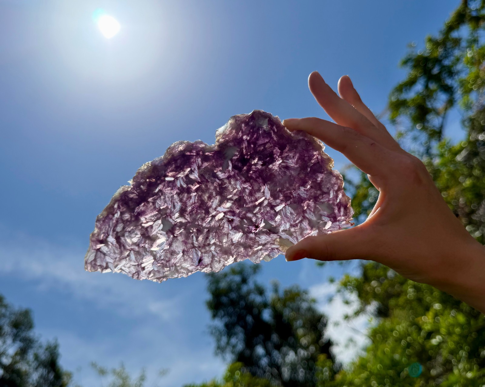 JUMBO Natural Lepidolite Slabs & Stand, AAA Grade Rough Lepidolite Crystal Slice