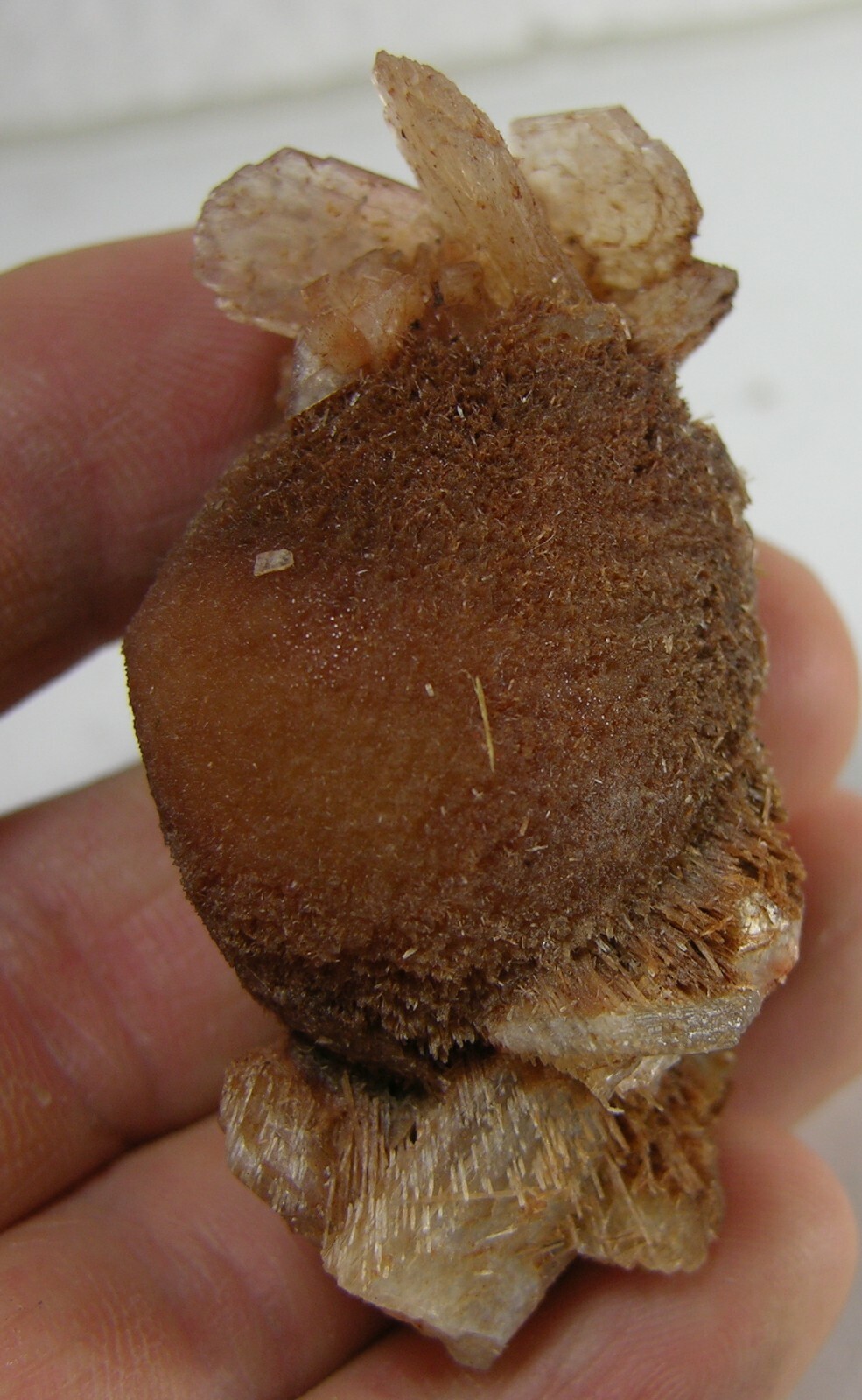 #0 India 2 1/8 in Brown Thomsonite Crystal With Stilbite Specimen 55.00mm