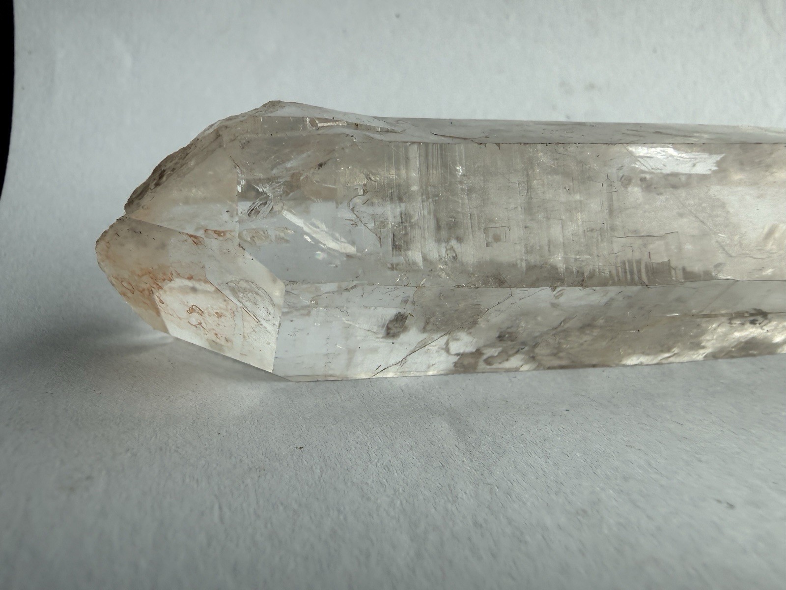 Natural Clear Smoky Quartz Crystal Point Wand 214g 6.5″ Raw Mineral Specimen