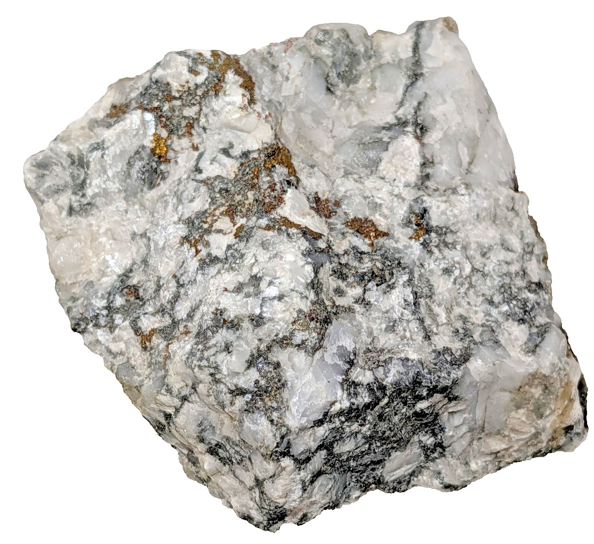 Chalcopyrite in Quartz Calcite Matrix 337g Austria Mineral Specimen NICE