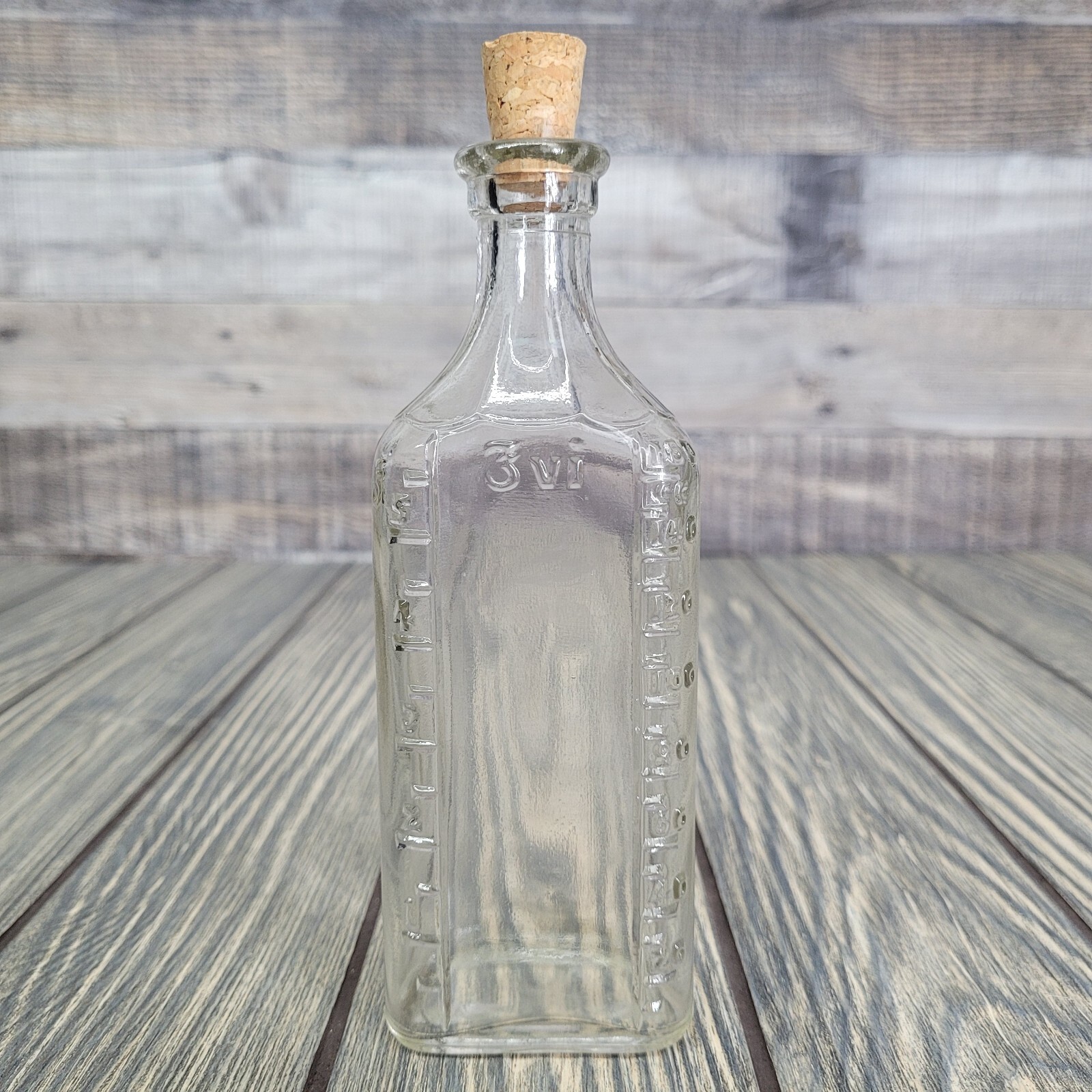 12oz Mixed Crystals in Vintage Apothecary Glass Medicine Bottle Jar Rock Tumbles