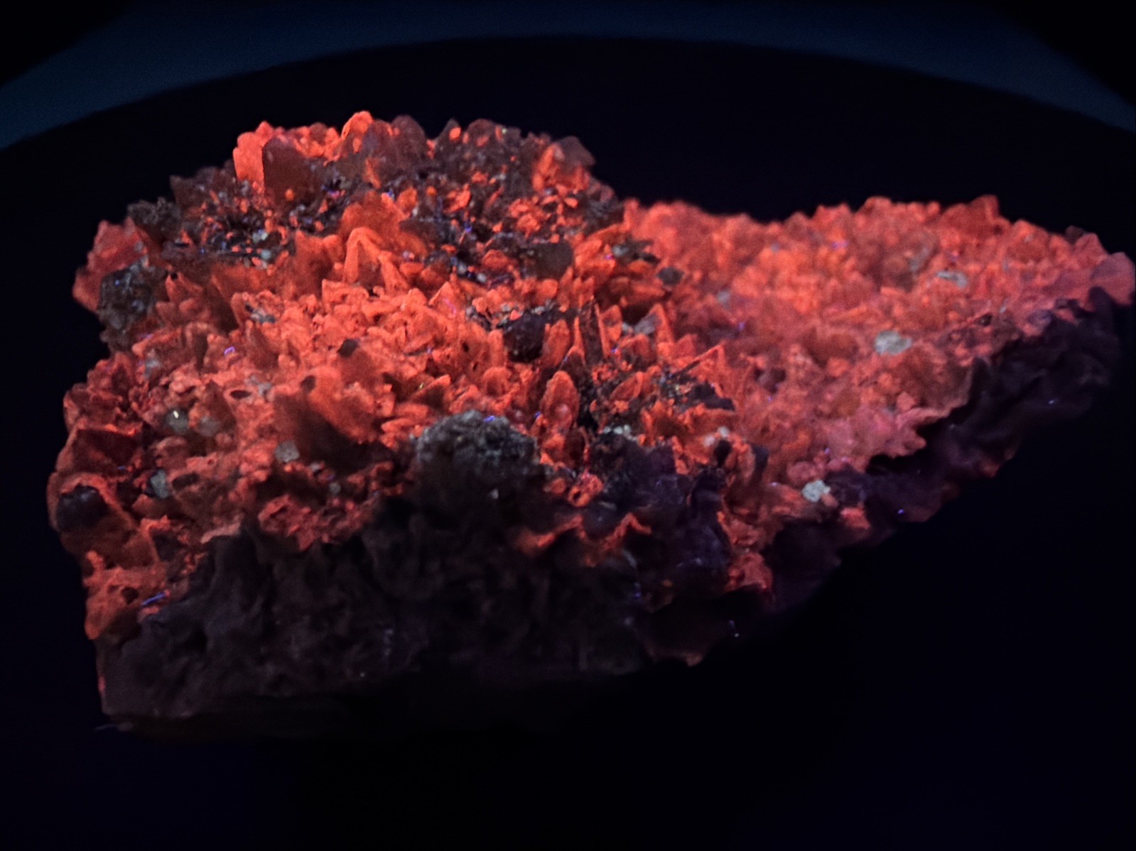 Fluorescent Dogtooth Calcite from Tres Marias Mine, Santa Eulalia, Mex. 120 g.