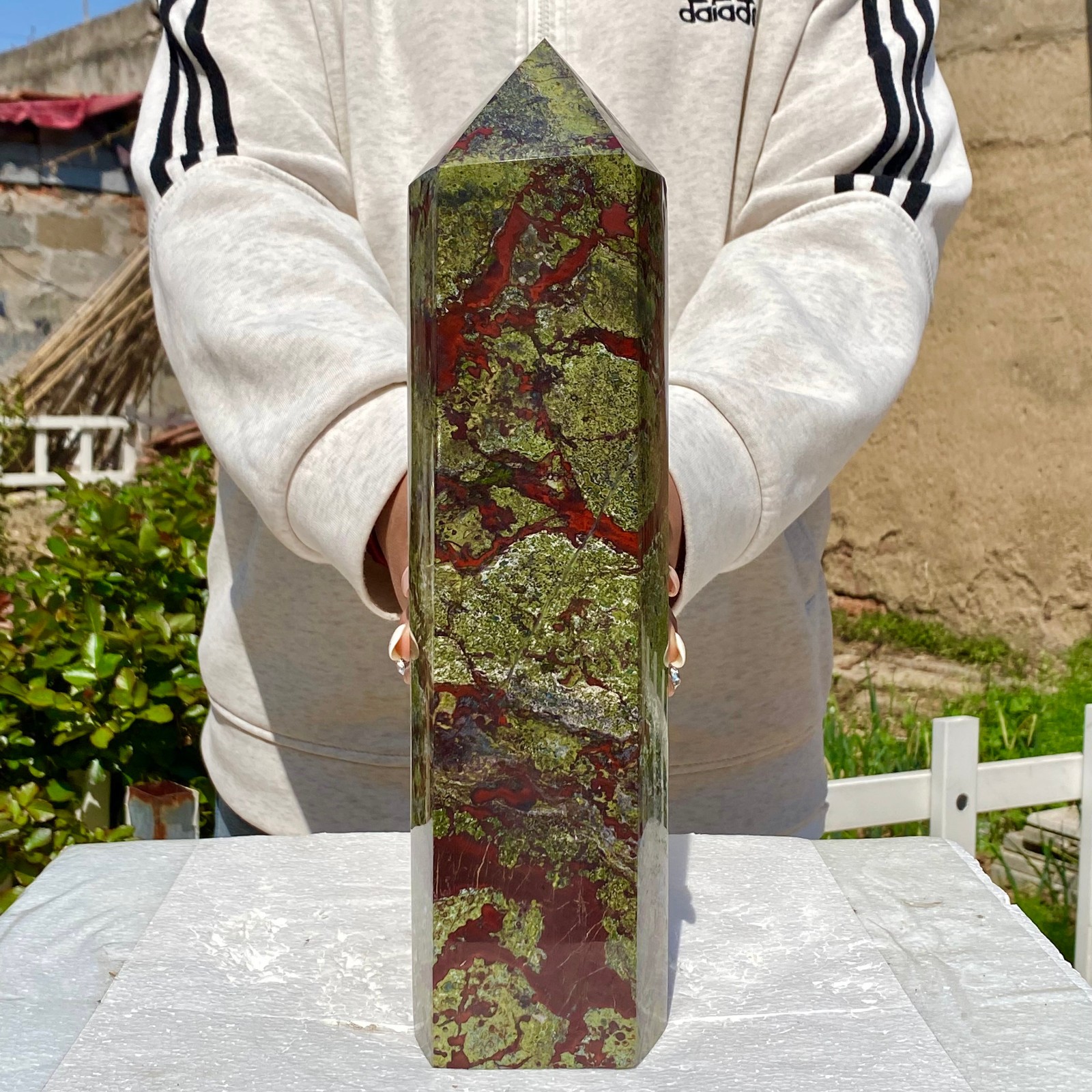 11.9LB Natural Dragon Blood Column Obelisk Crystal Column Wand Point Healin