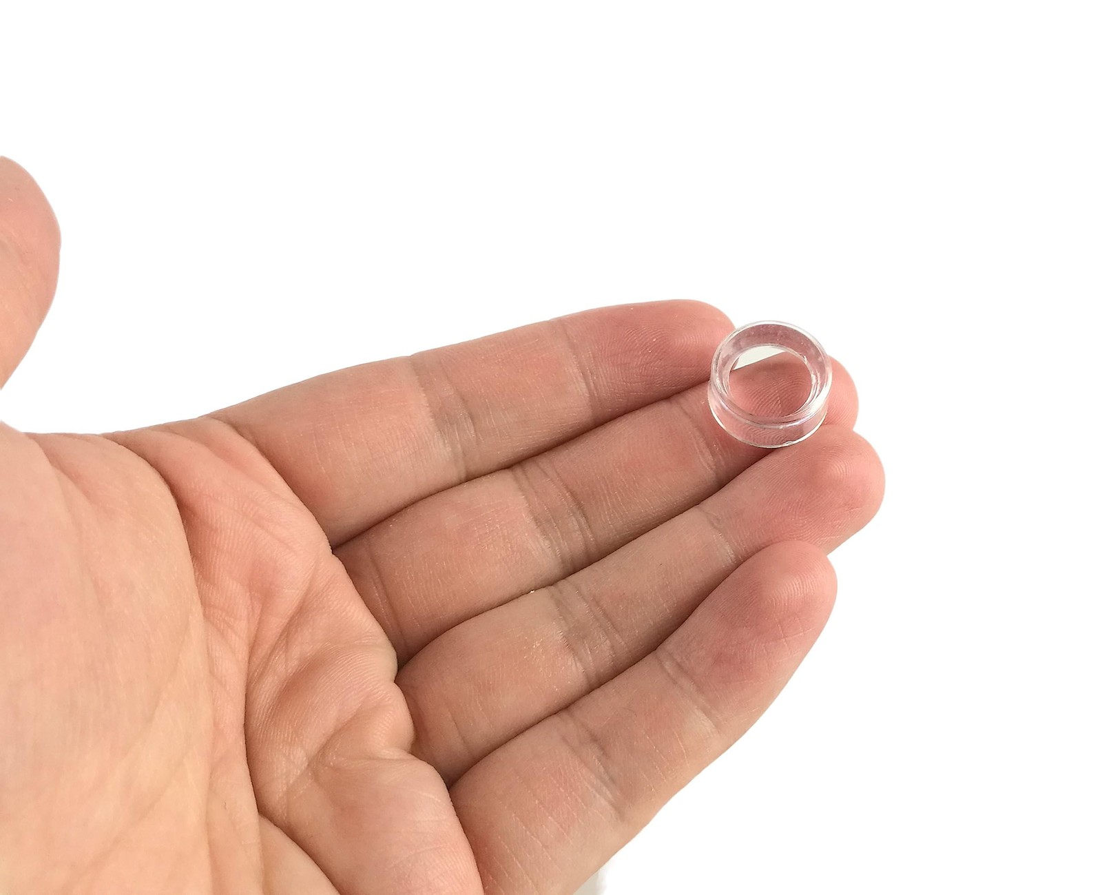Small Clear Display Stand Ring Holder | 30 PCS (0.6 Inches) | Round Beveled P…